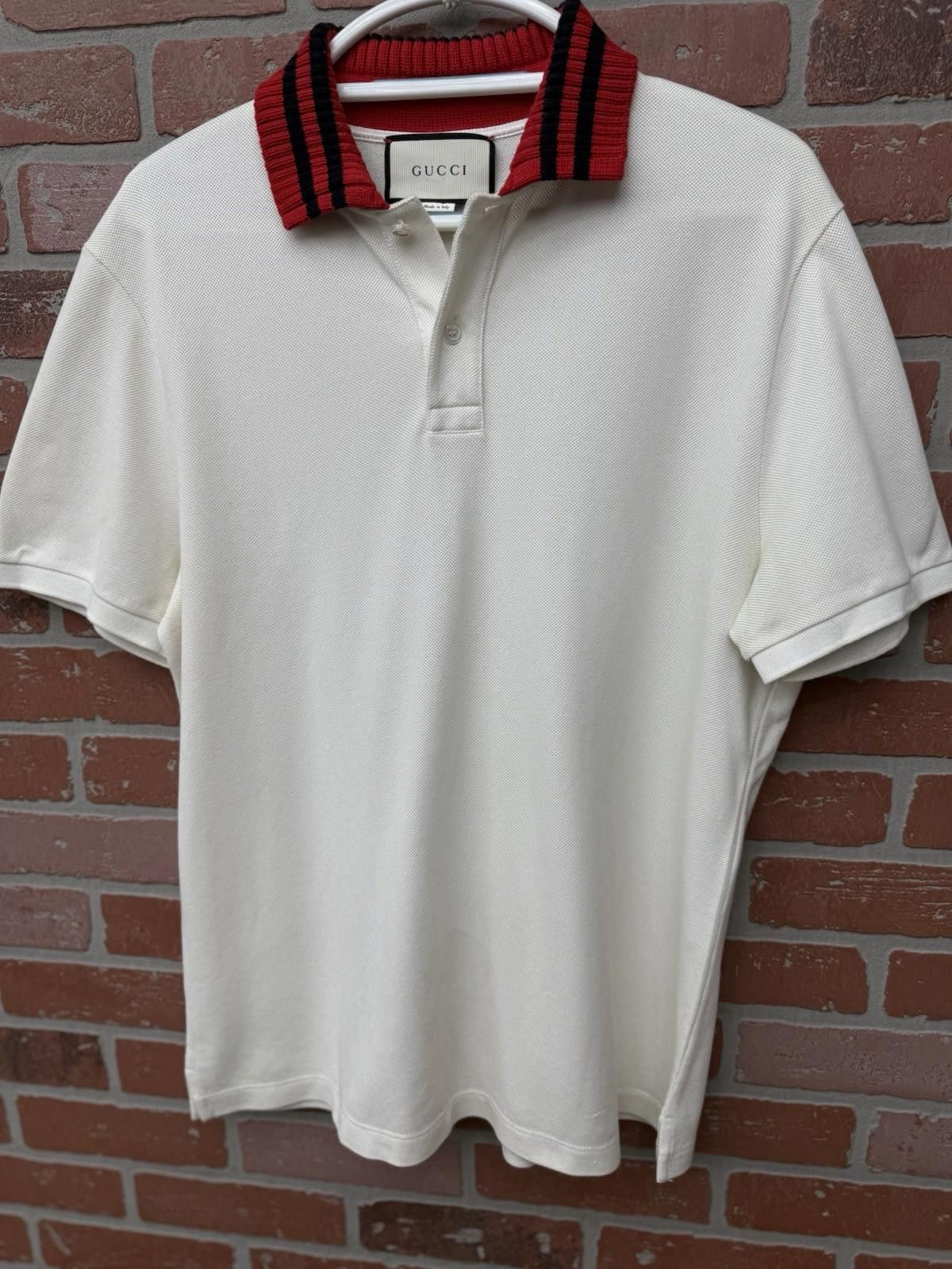 Gucci Gucci Polo T Shirt White/Red Size XL $850 Retail Authentic Size US XL / EU 56 / 4 - 4 Thumbnail