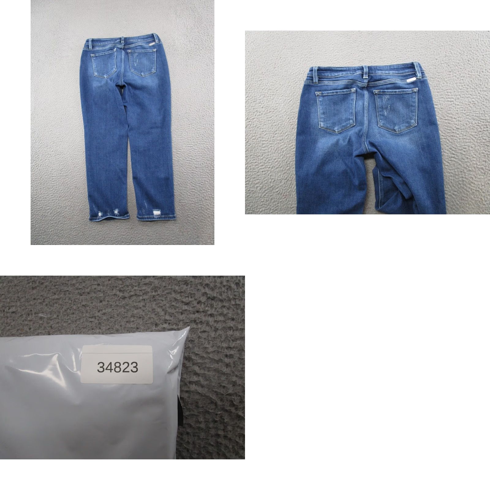 Vintage Kancan Jeans Women's Size 29 Distressed Stretch Denim Ankle Blue 5-Pocket Shirt? Size 29" - 9 Thumbnail