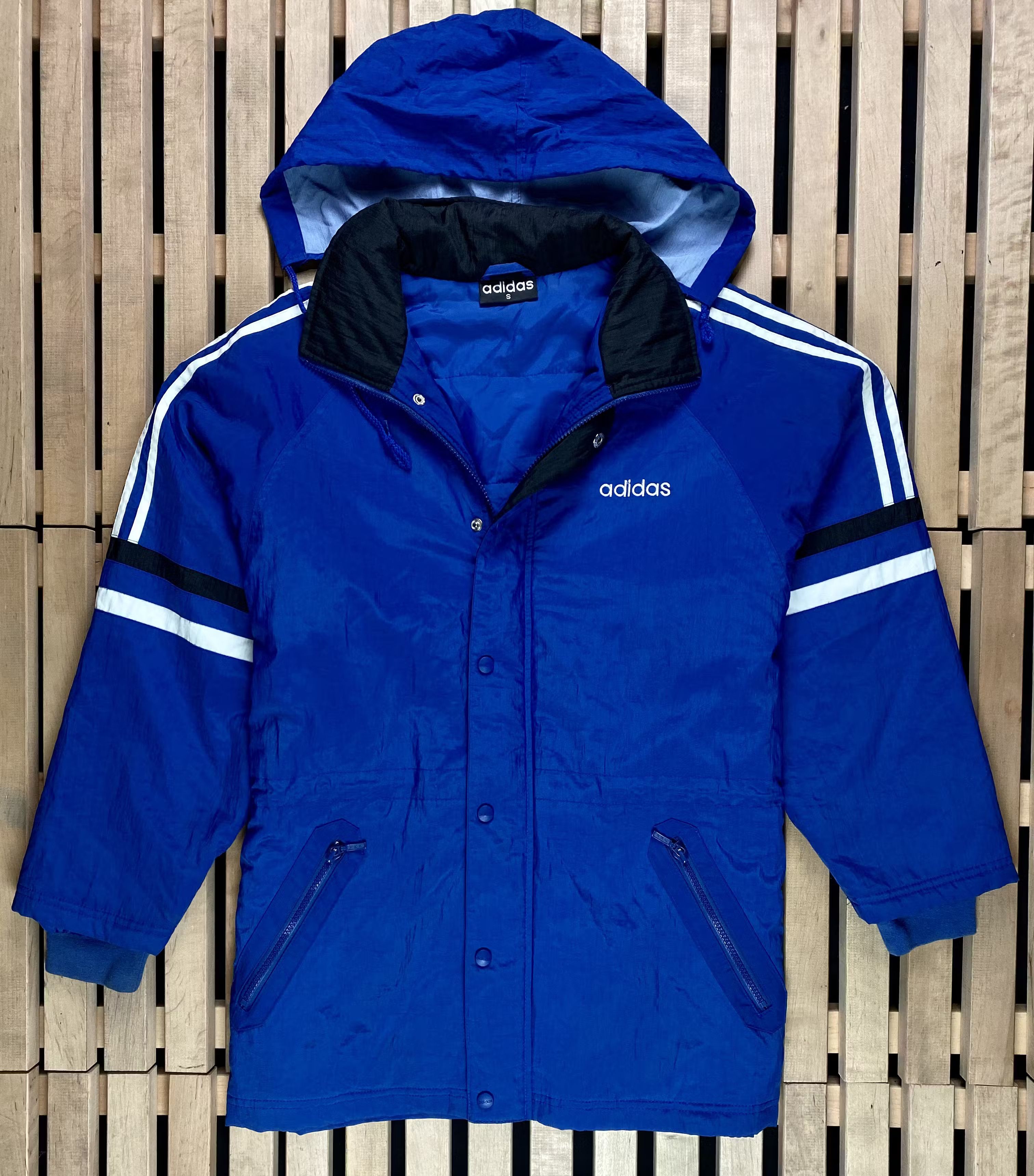 Adidas × Vintage Mens Hooded Jacket Adidas Vintage Size S Size US S / EU 44-46 / 1 - 1 Thumbnail