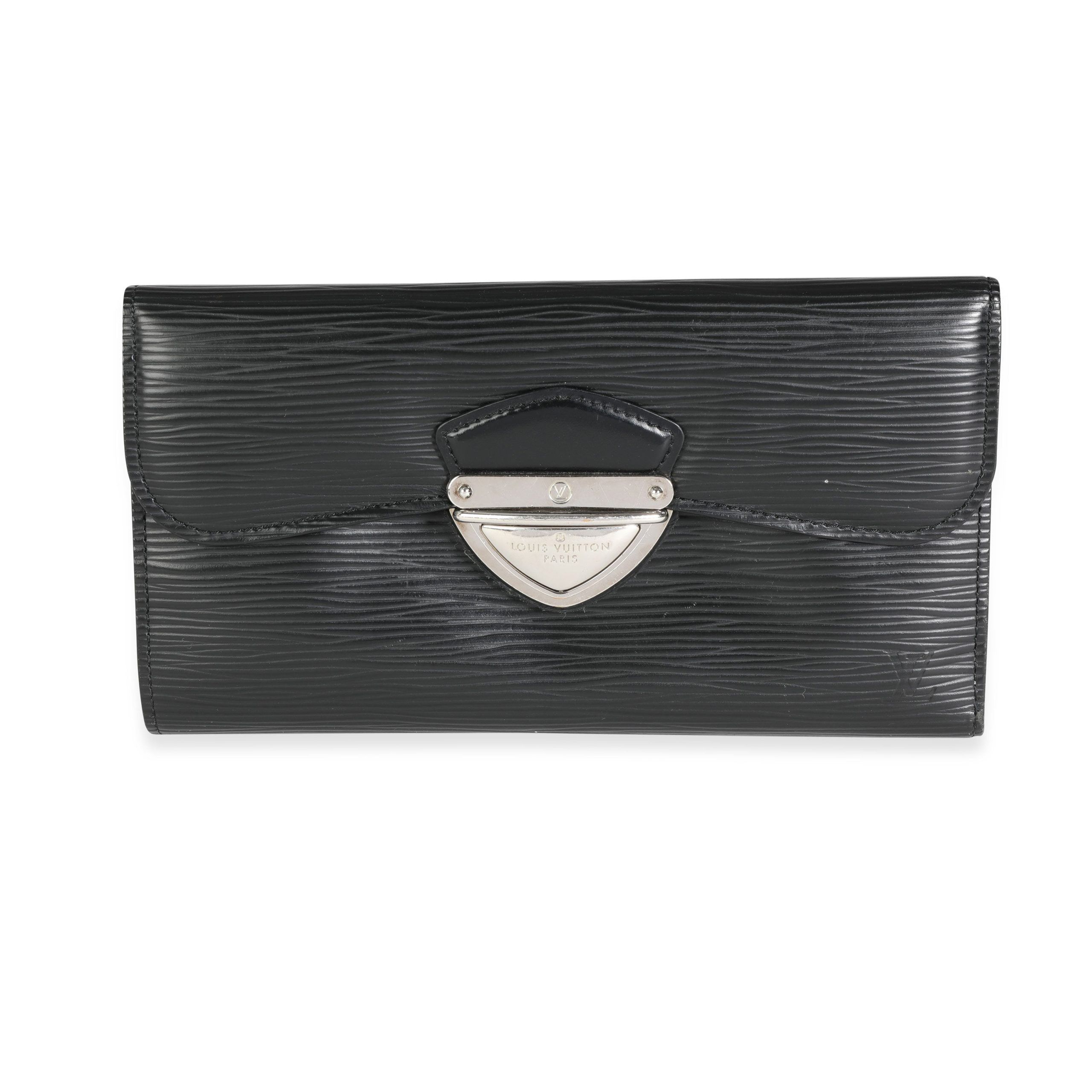 image of Louis Vuitton Noir Epi Leather Eugenie Wallet in Black, Women's