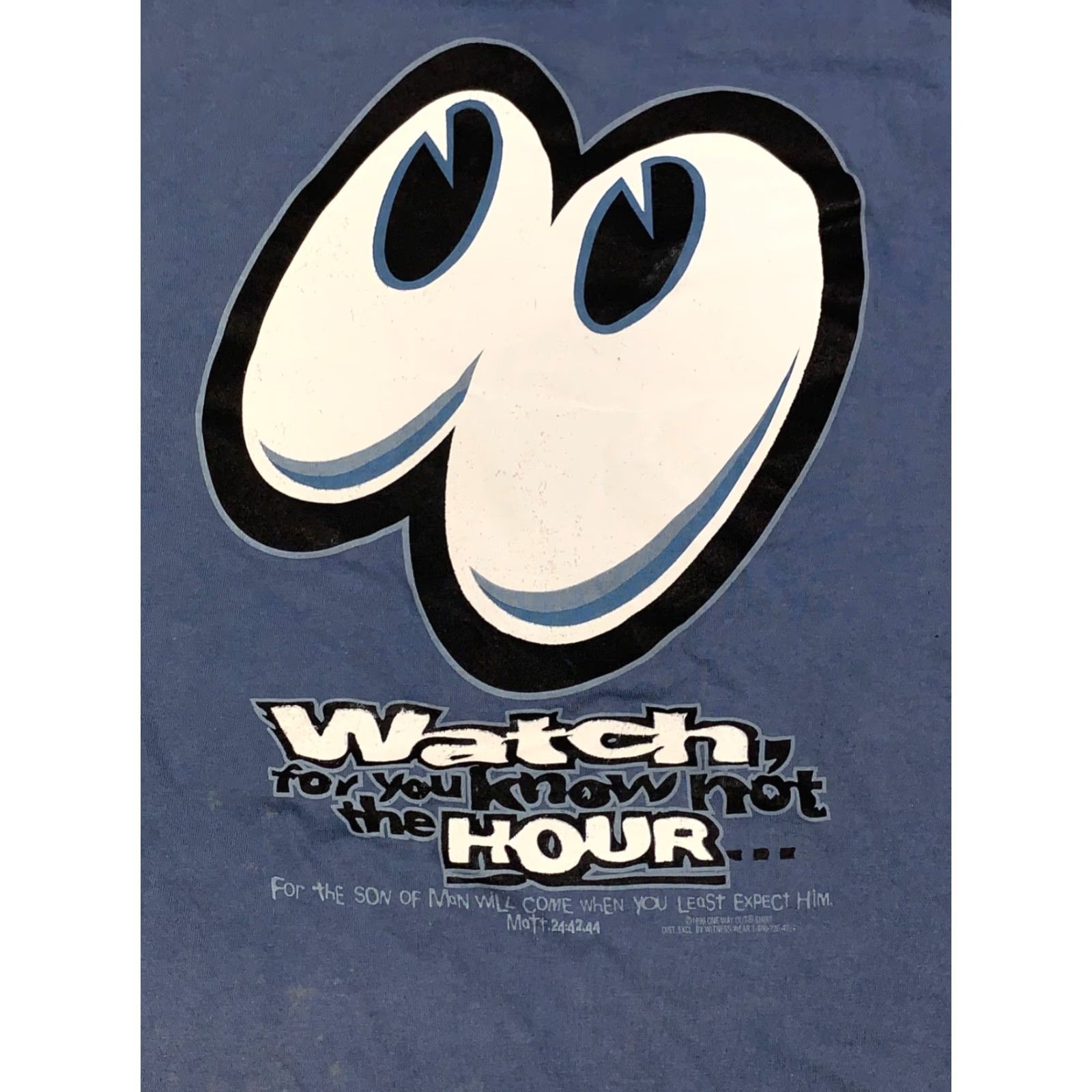Vintage VINTAGE Softee Mooneyes Jesus Shirt Adults L Blue 90s Distress T-Shirt Mens Size US L / EU 52-54 / 3 - 2 Thumbnail