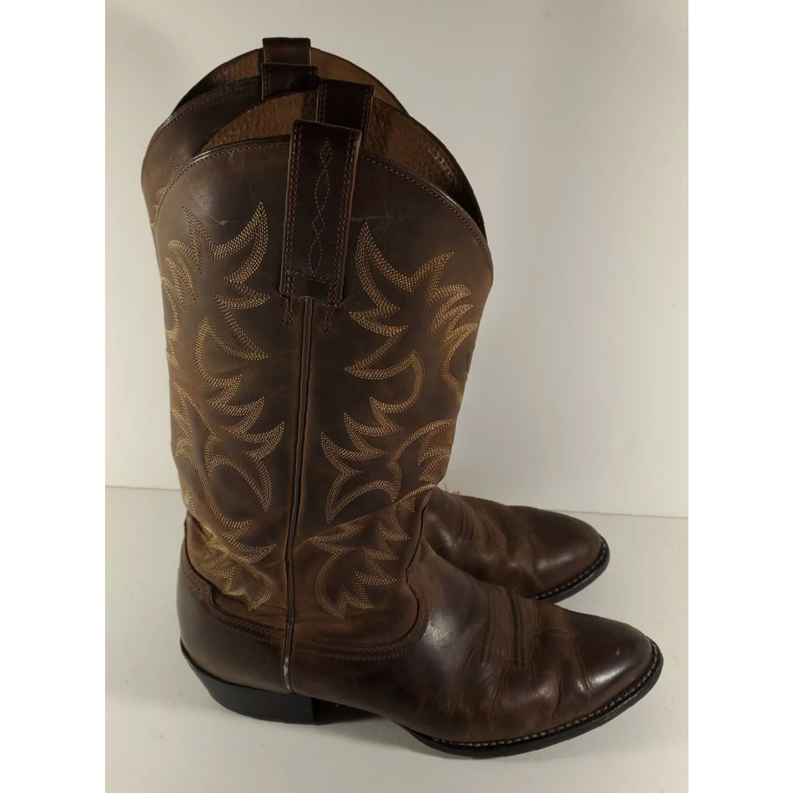 Ariat Ariat Heritage R Toe Western Leather Boots Distressed Brown Mens 10.5 EE Size US 11 / EU 44 - 5 Thumbnail