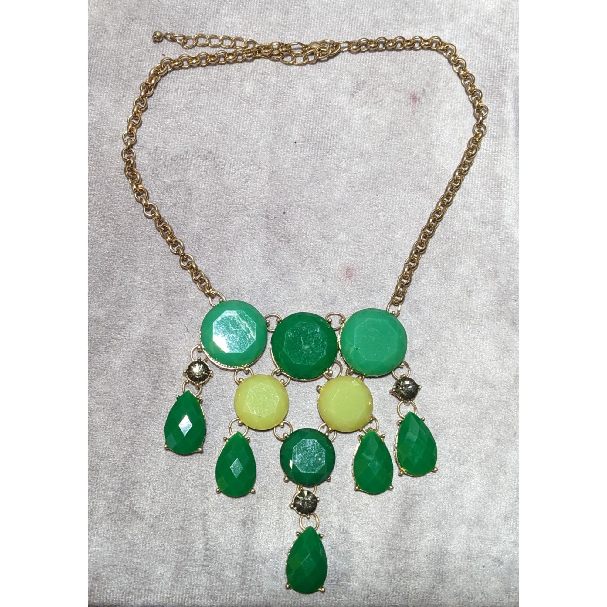 Other Y2K Glam Green Gemmed Fringe Statement Necklace Size ONE SIZE - 8 Thumbnail