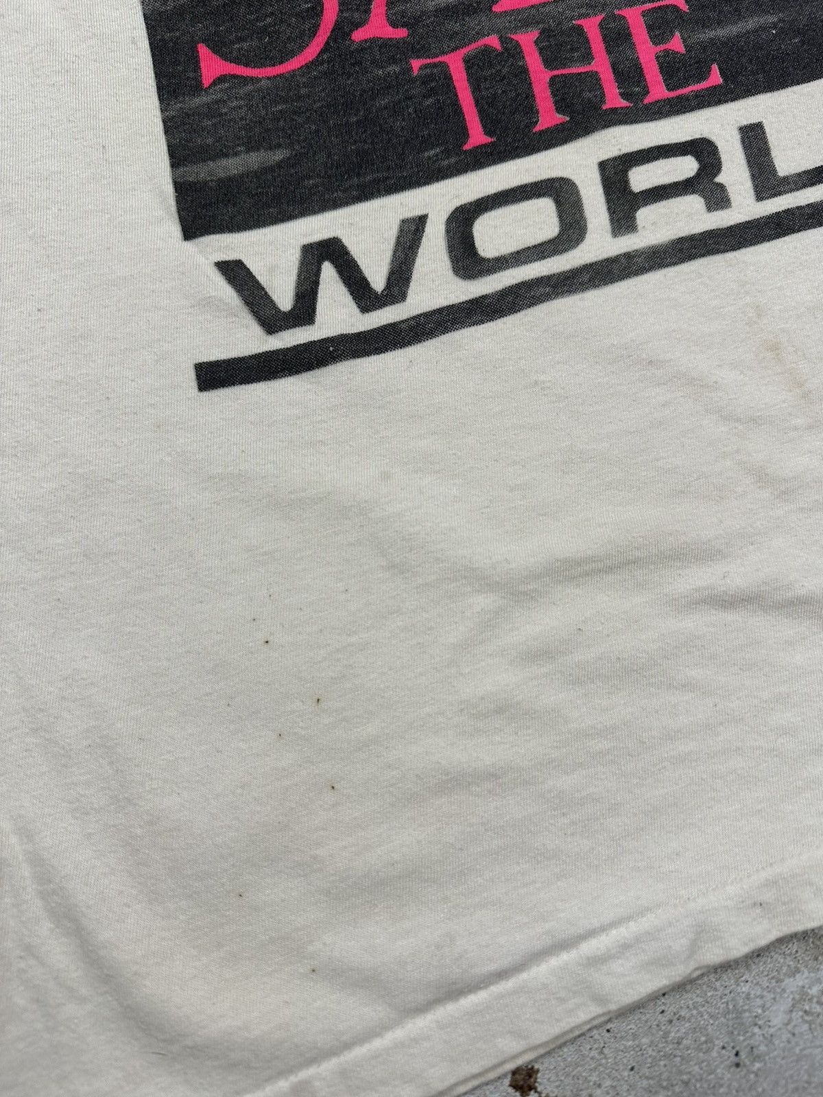 Vintage Vintage 90s Save The World Trashed Single Stitch Tee Size US XL / EU 56 / 4 - 4 Thumbnail