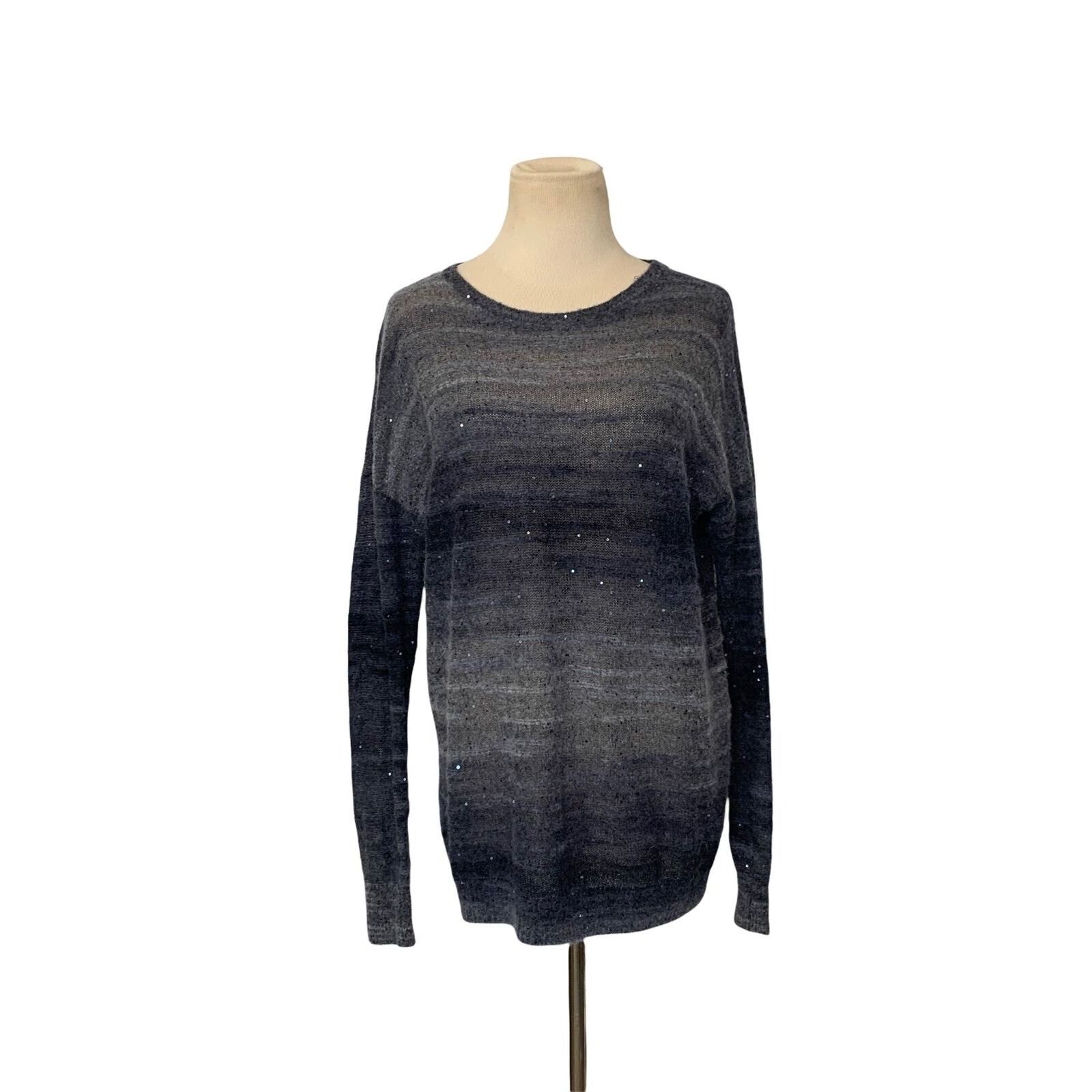 Vince. gray virgin wool blend sequins sweater size small