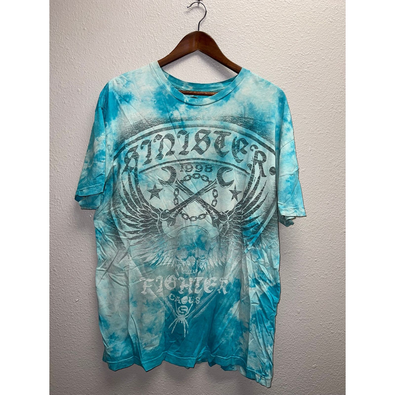 Vintage Y2K Sinister Fighter Shirt Blue AOP All Over Print Y2K Tee L Size US L / EU 52-54 / 3 - 1 Thumbnail