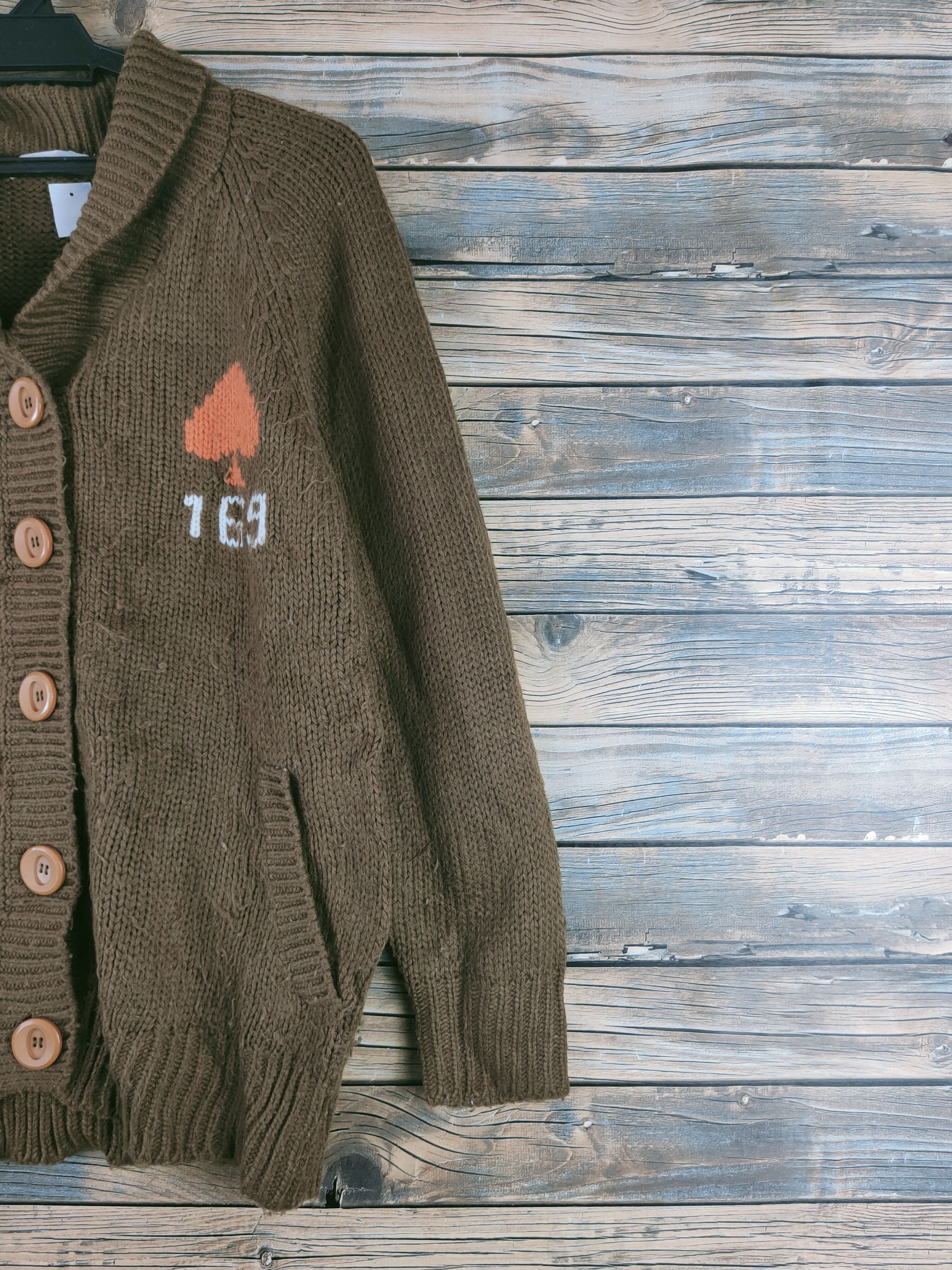 Japanese Brand DL Joky Gal Olive Knitwear Cardigan #46-392 Size M / US 6-8 / IT 42-44 - 6 Thumbnail