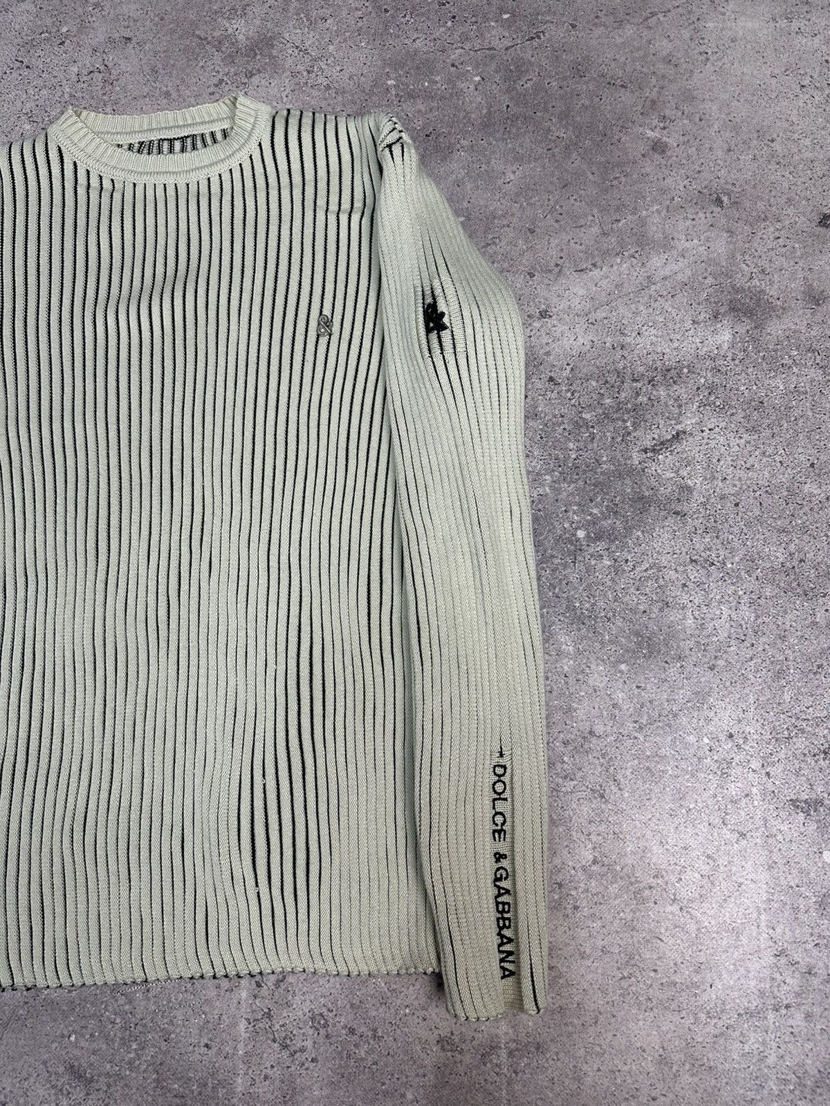 Vintage Vintage Dolce Gabbana Knitted Sweater Striped Ribbed Washed Size US XL / EU 56 / 4 - 6 Thumbnail