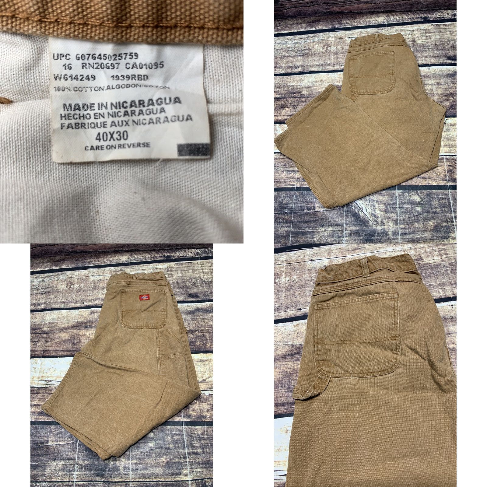 Dickies DICKIES Carpenter Pants Jeans Brown Duck Mens Size 40 x 28.5 Work Construction Pants Shoes? Size US 40 / EU 56 - 8 Thumbnail
