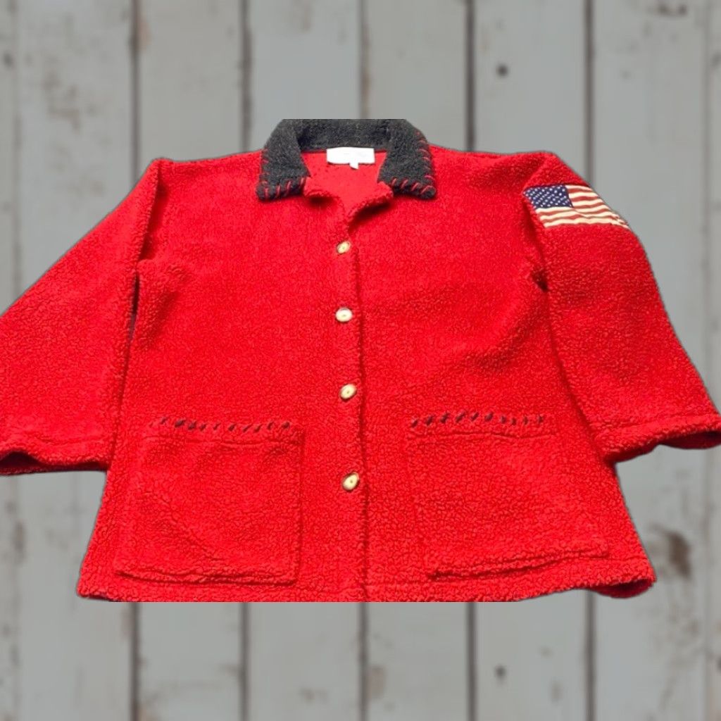 Vintage VTG Tasha Polizzi Fleece Jacket Womens Medium Flag T.P. Saddle Blanket USA MADE Size M / US 6-8 / IT 42-44 - 1 Thumbnail