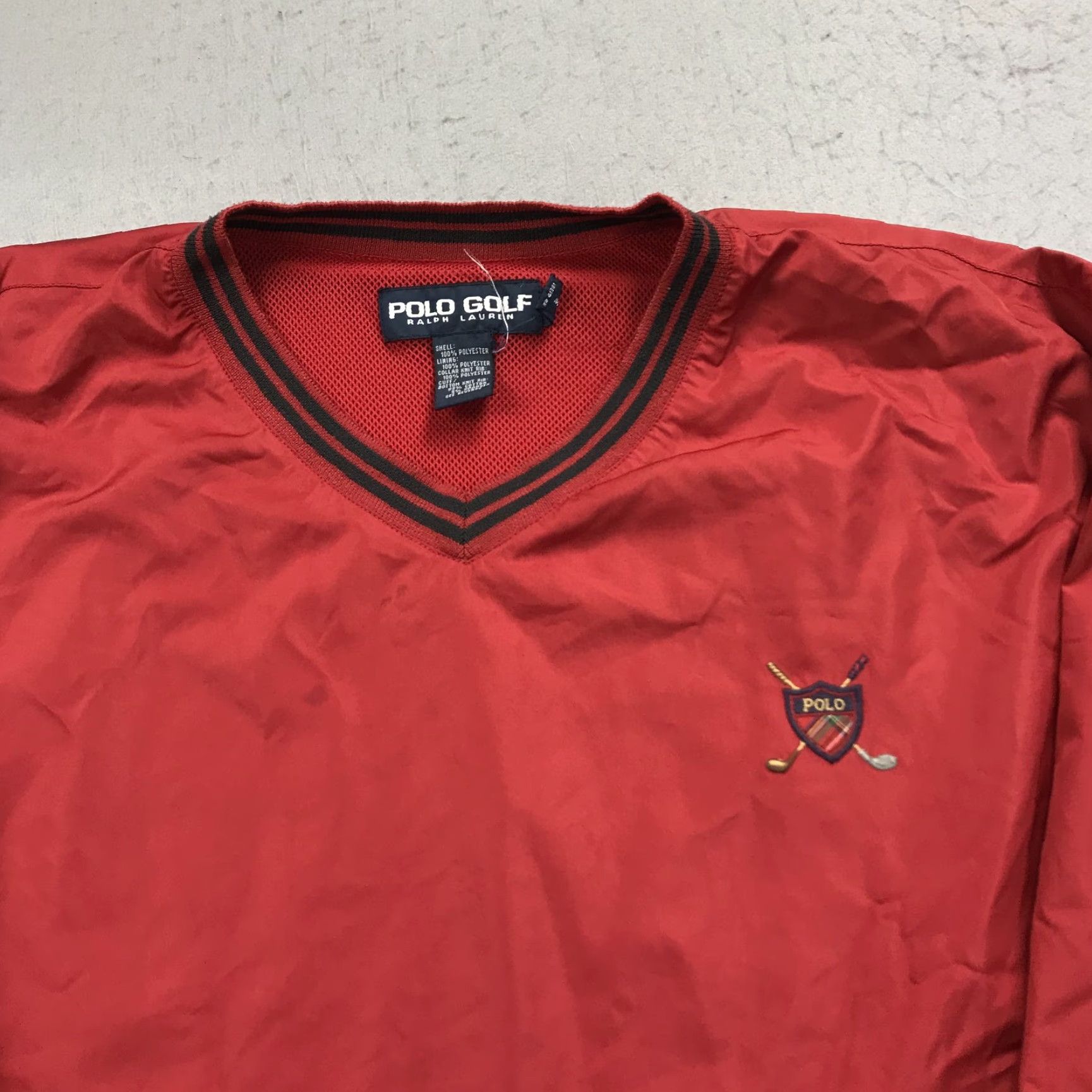 Vintage VINTAGE Polo Golf Jacket Mens Large Red Windbreaker Pullover 90s Polo Golf Windbreaker Jacket Mens Large Red 90s Size US L / EU 52-54 / 3 - 3 Thumbnail