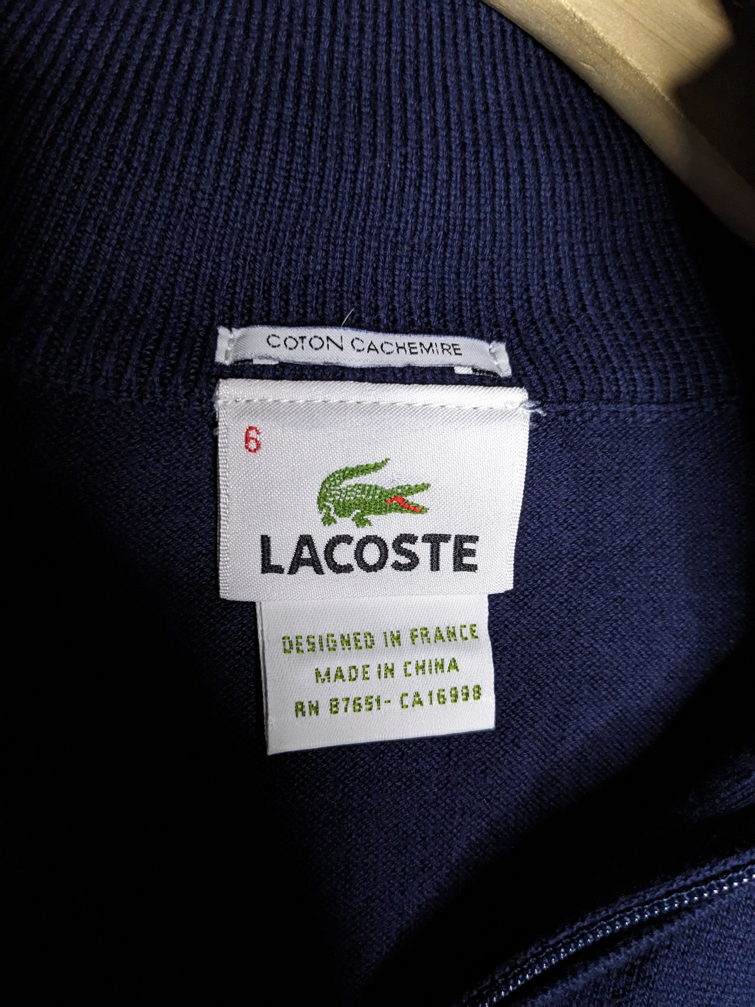 Lacoste Lacoste Quarter Zip Knit Sweater Cashmere Mens XL Mock Neck Size US XL / EU 56 / 4 - 11 Thumbnail