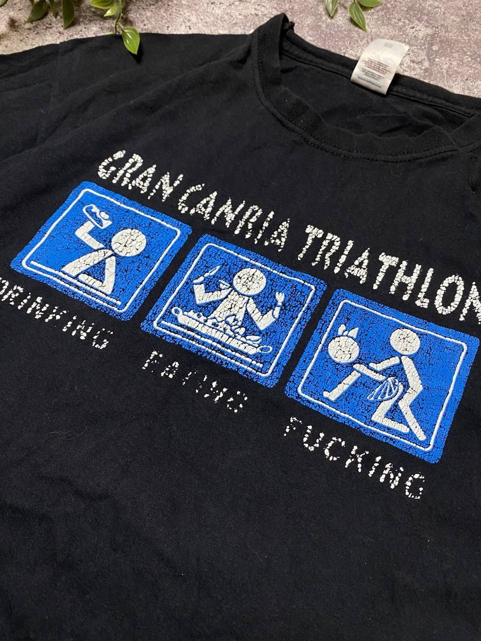 Band Tees × Vintage 😂Humor Gran Canria Triathlon T-shirt Crazy Vintage Size M Size US L / EU 52-54 / 3 - 5 Thumbnail