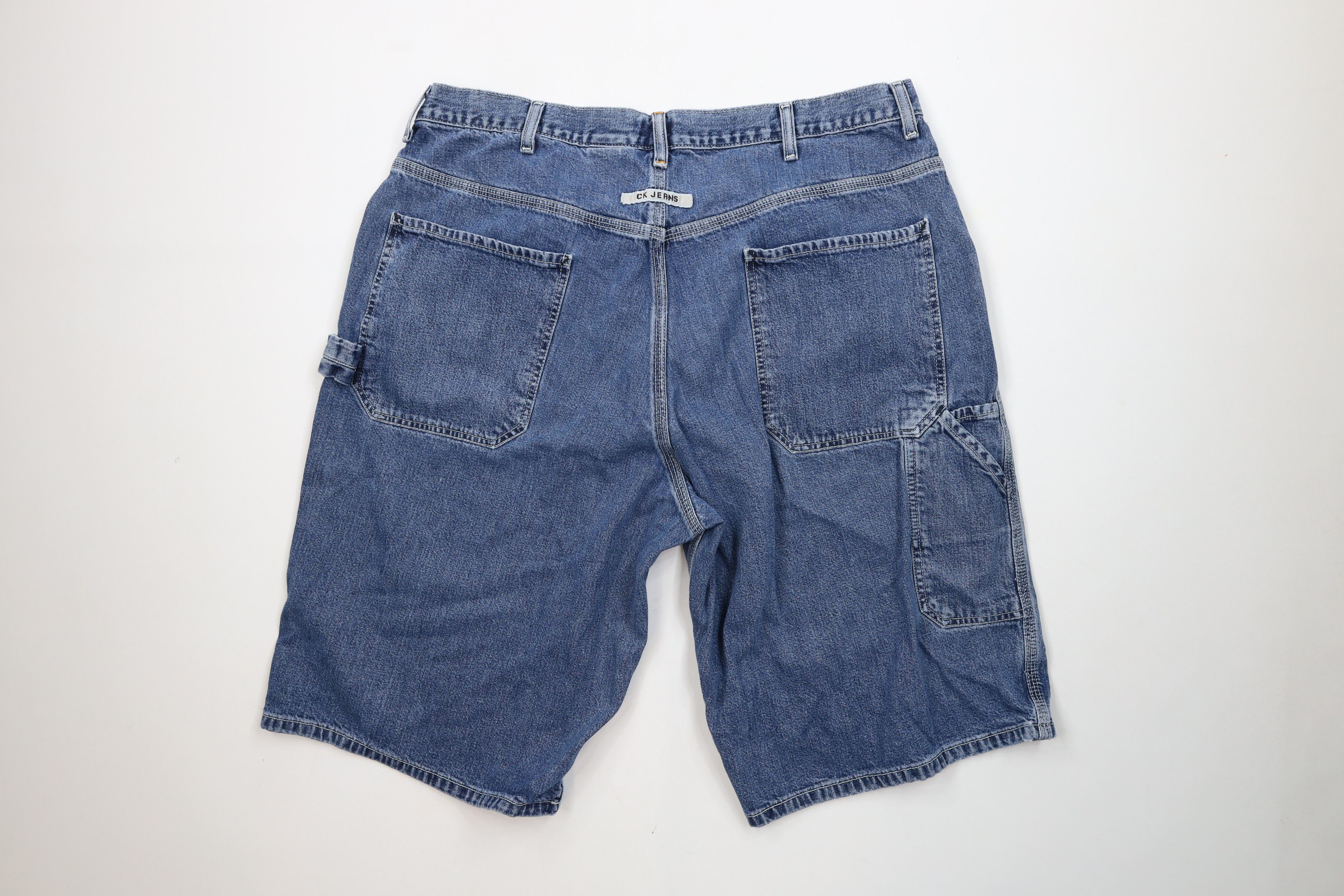 Calvin Klein Vintage 90s Calvin Klein Baggy Dungaree Denim Jean Shorts Size US 38 / EU 54 - 10 Thumbnail