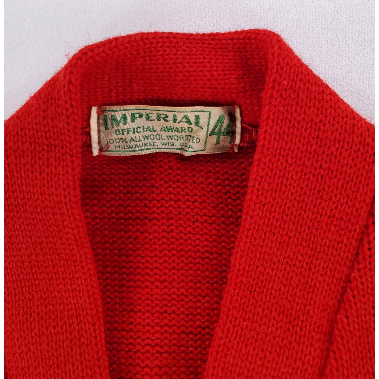 Imperial VINTAGE Imperial Cardigan 50s 60s Wool Red LaSalle Peru Mens 44 Red Imperial VTG 50s 60s 100% Worsted Wool Cardigan LaSalle Peru Mens 44 Size US XXL / EU 58 / 5 - 4 Thumbnail