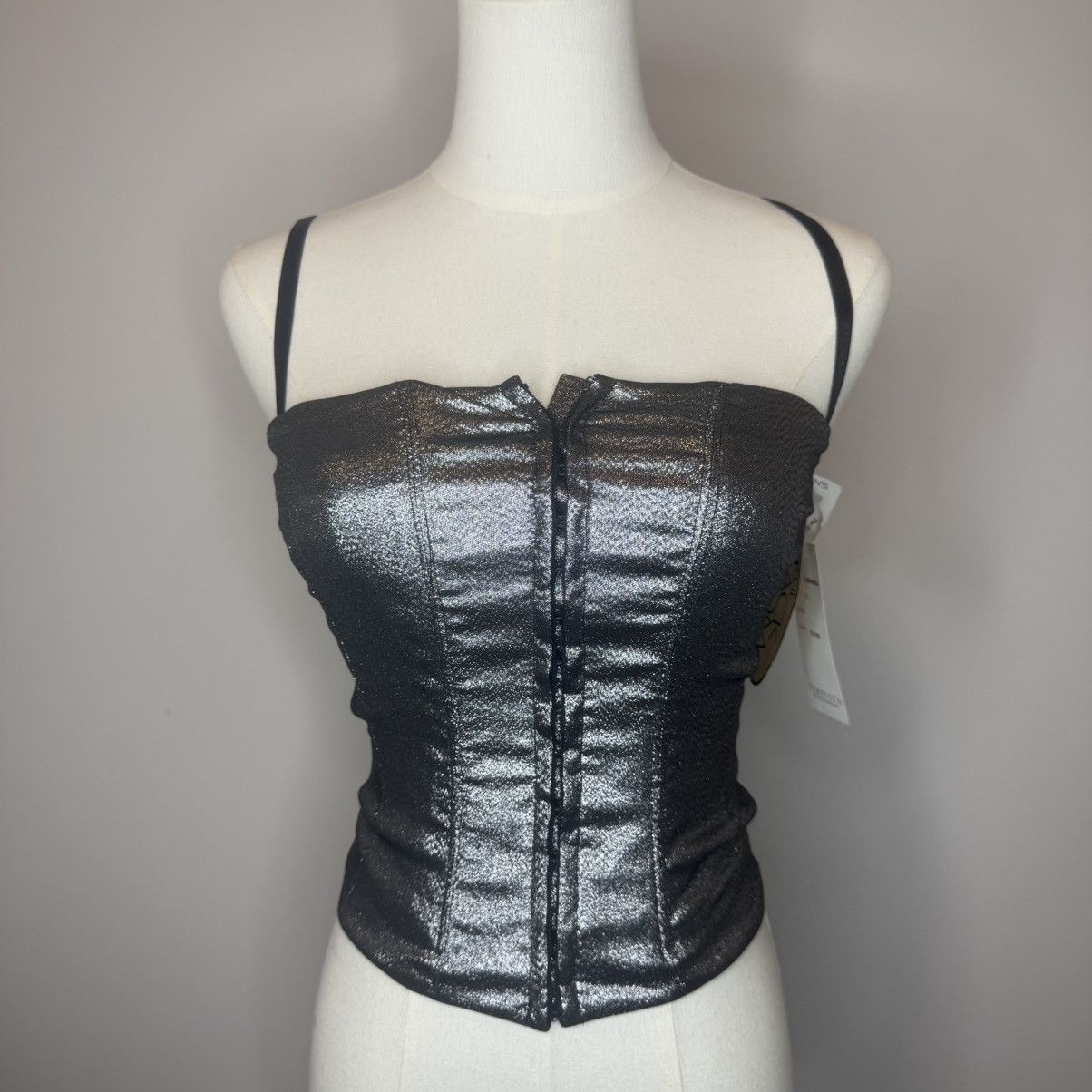 Other Tempesta Gruppo Americano Metallic Black Strappy Corset-Styl Size XS / US 0-2 / IT 36-38 - 1 Thumbnail