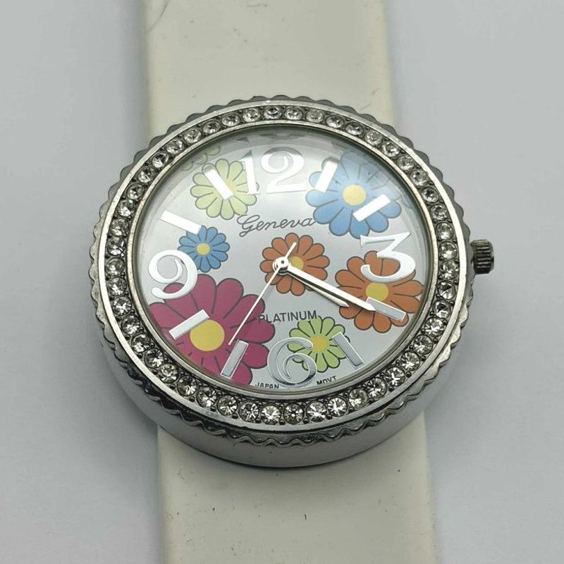 Geneva White Floral Geneva Snap Watch Size ONE SIZE - 3 Thumbnail