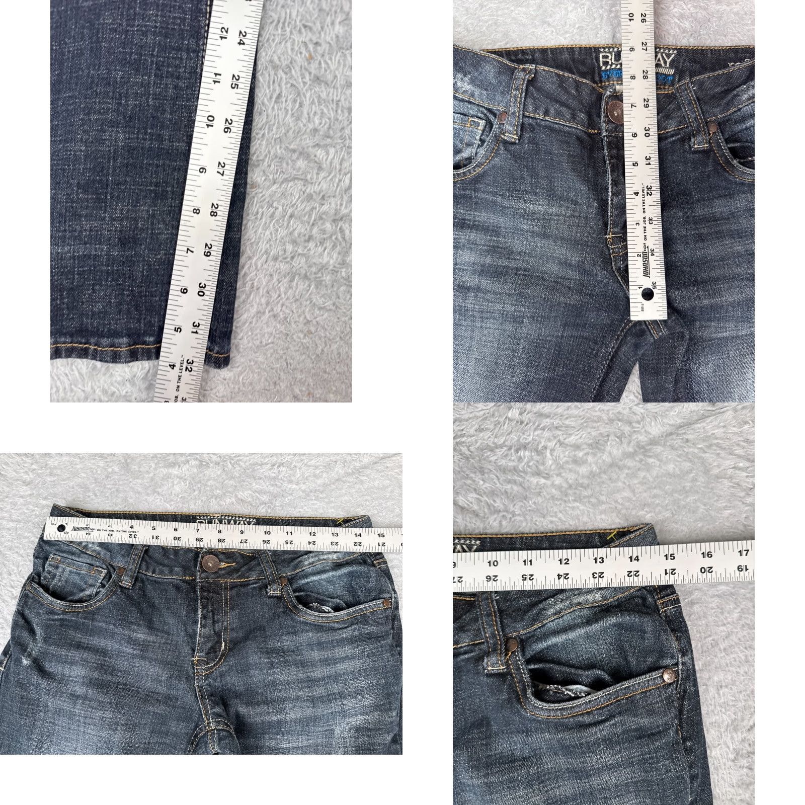 Vintage Refuge Womens Bootcut Jeans 6 Low Rise Blue Denim 29x32 Cotton Stretch Classic, American, Designer Size 28" / US 6 / IT 42 - 8 Thumbnail