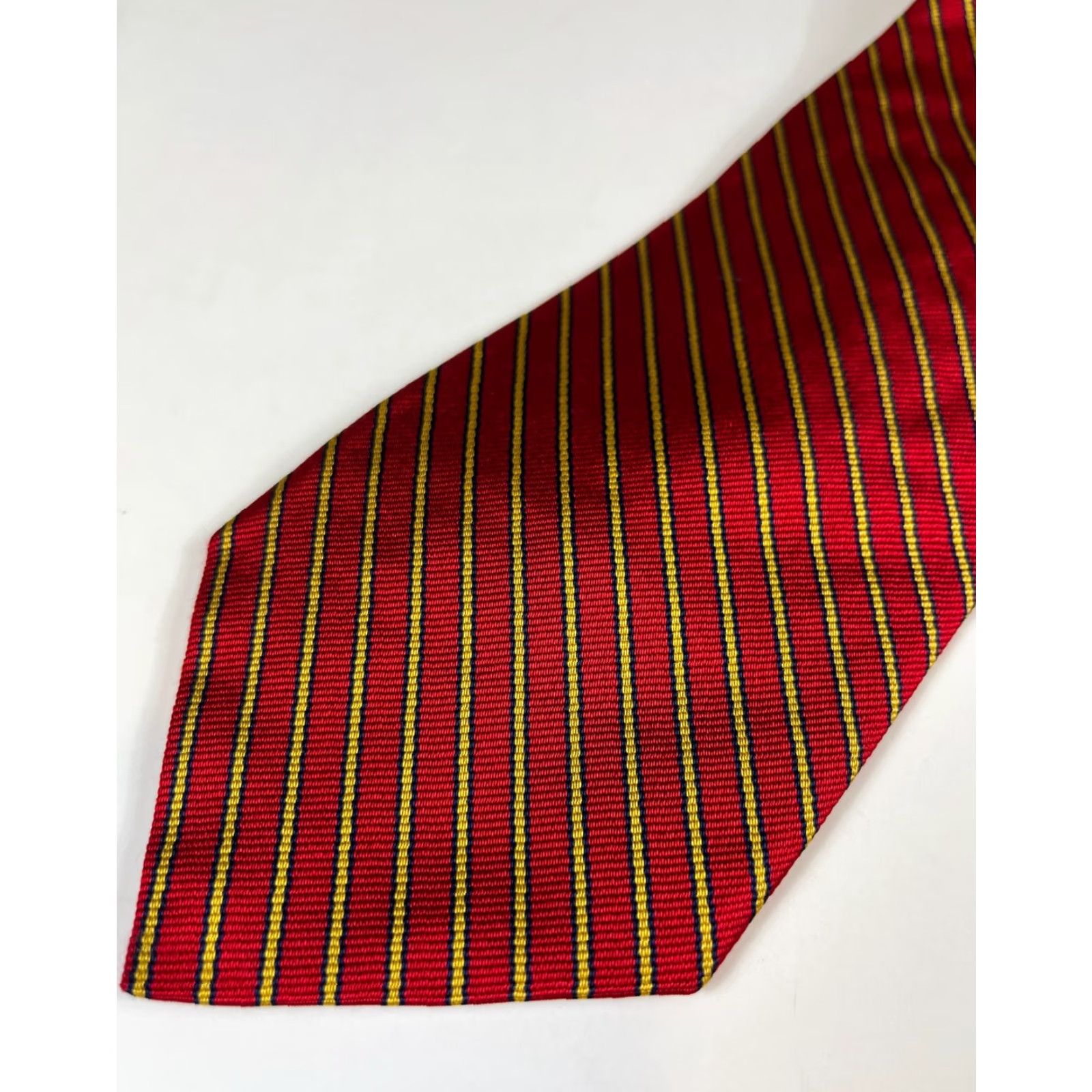 Brooks Brothers Brooks Brothers Makers Silk Tie Striped Men’s Tie, Red, 100% Silk, Woven in England, Made in USA, Length 58", Width 3.75" Size ONE SIZE - 3 Thumbnail
