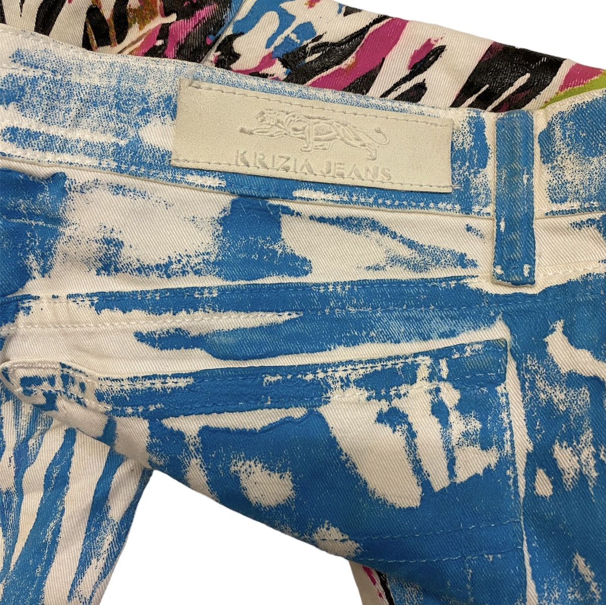 If Six Was Nine Krizia 💰💰 SICK!! RARE trousers Flared FULLPRINT Size US 29 - 8 Thumbnail