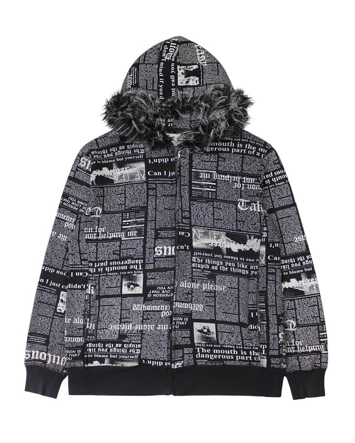 SS2005 SPLENDID SATISFACTION GOTHIC NEWSPAPER HOODIE