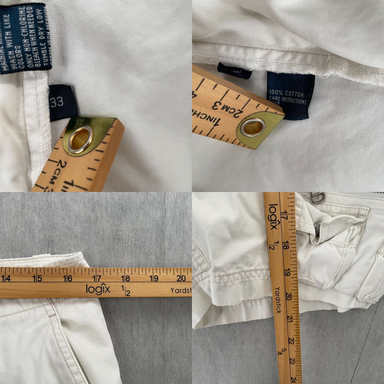 Polo Ralph Lauren VINTAGE Polo Ralph Lauren Shorts Cargo Mens 33 White Cotton Zipper Pockets Size US S / EU 44-46 / 1 - 9 Thumbnail
