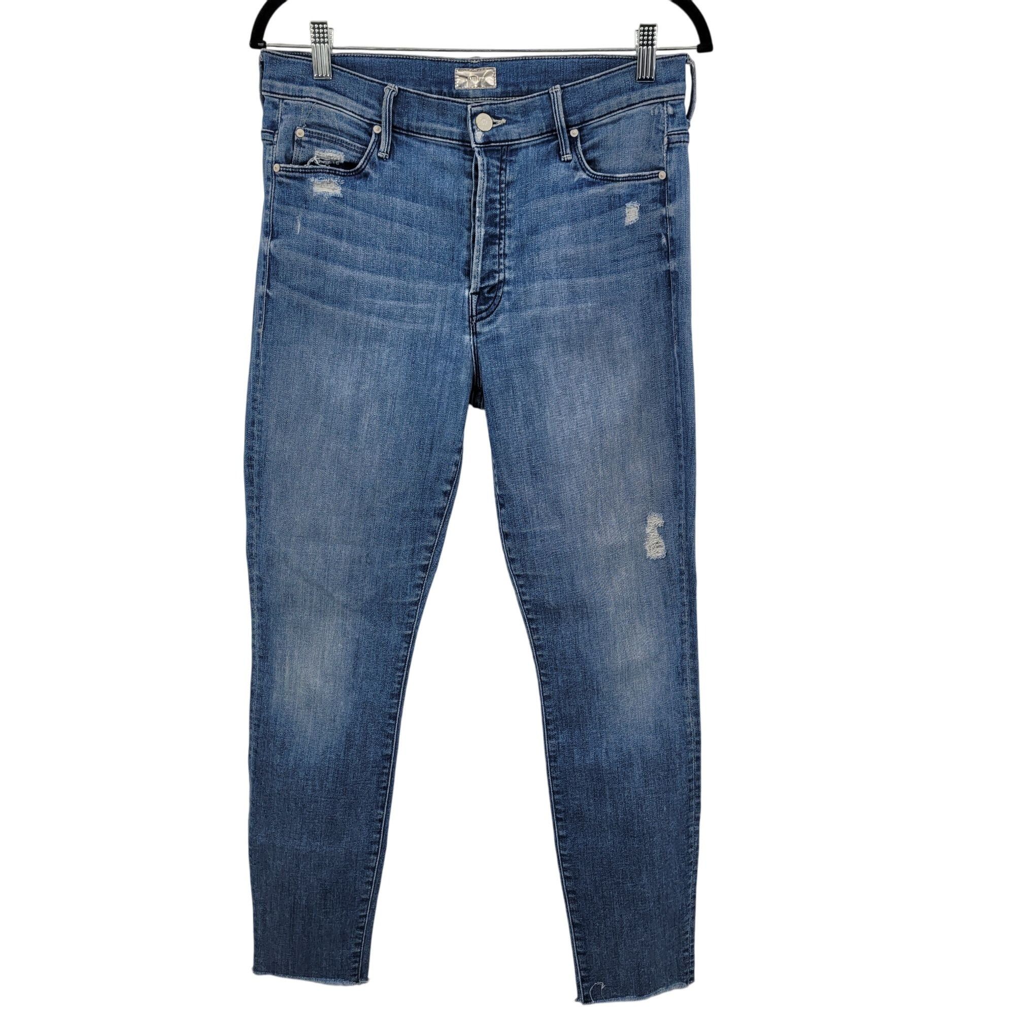 MOTHER Mother The Stunner Ankle Fray Graffiti Girl Jeans 29 Medium Size 29" - 14 Thumbnail
