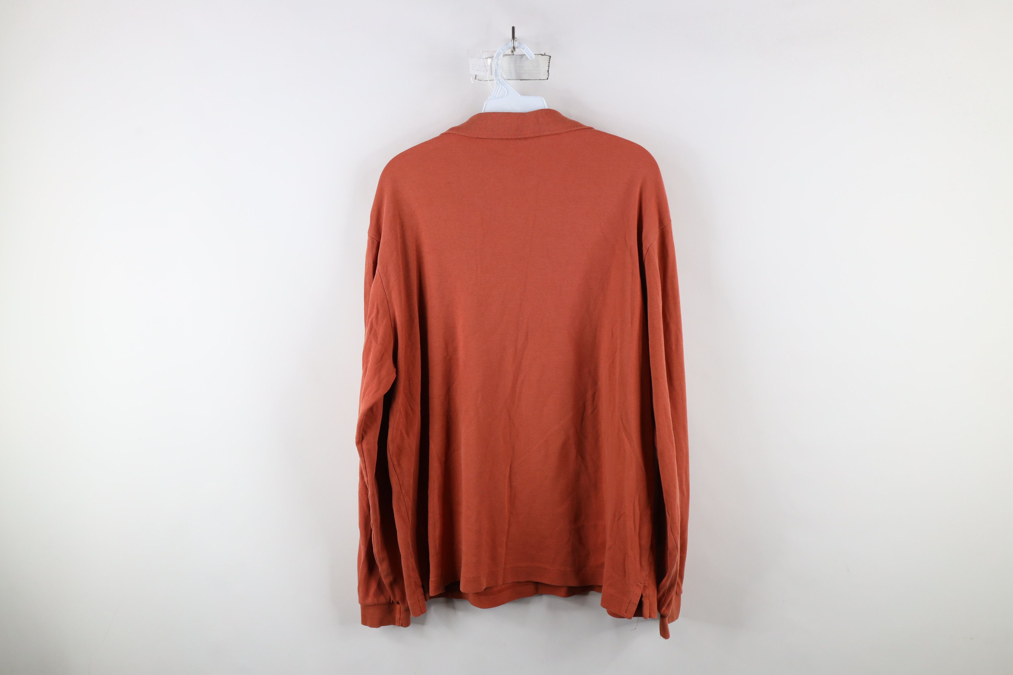Lands' End × Vintage Vintage 90s Lands End Long Sleeve Rugby Polo Orange USA Size US L / EU 52-54 / 3 - 11 Thumbnail
