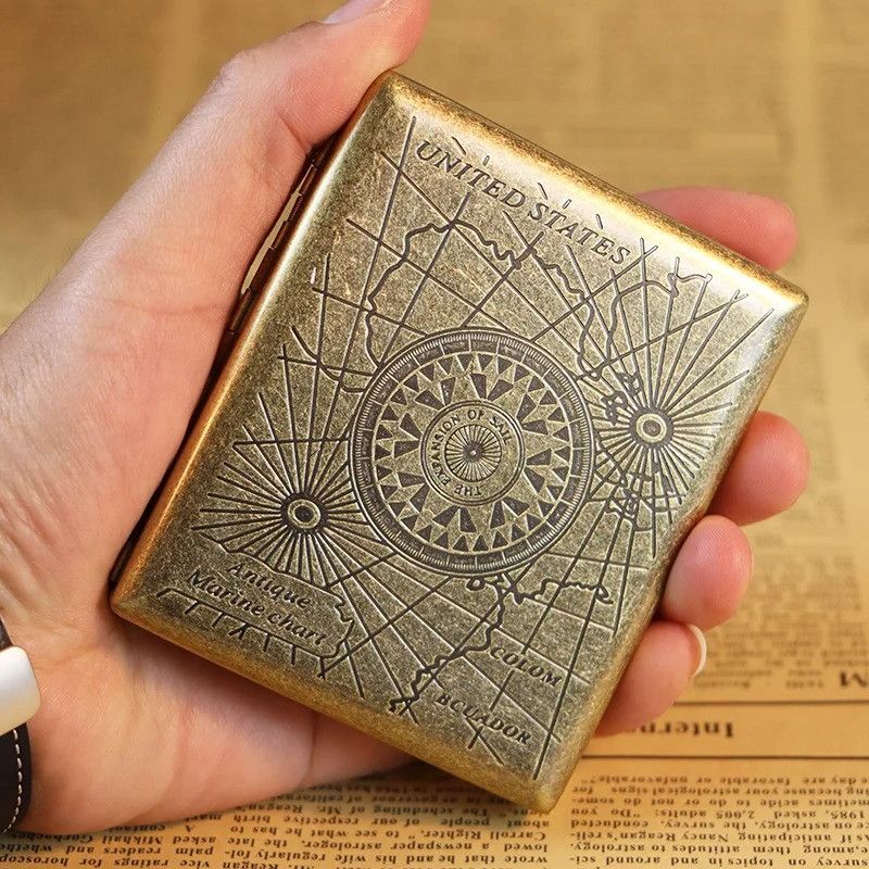 Other Cigarette Box Storage Case Portable Retro Bronze Gift Size ONE SIZE - 1 Thumbnail