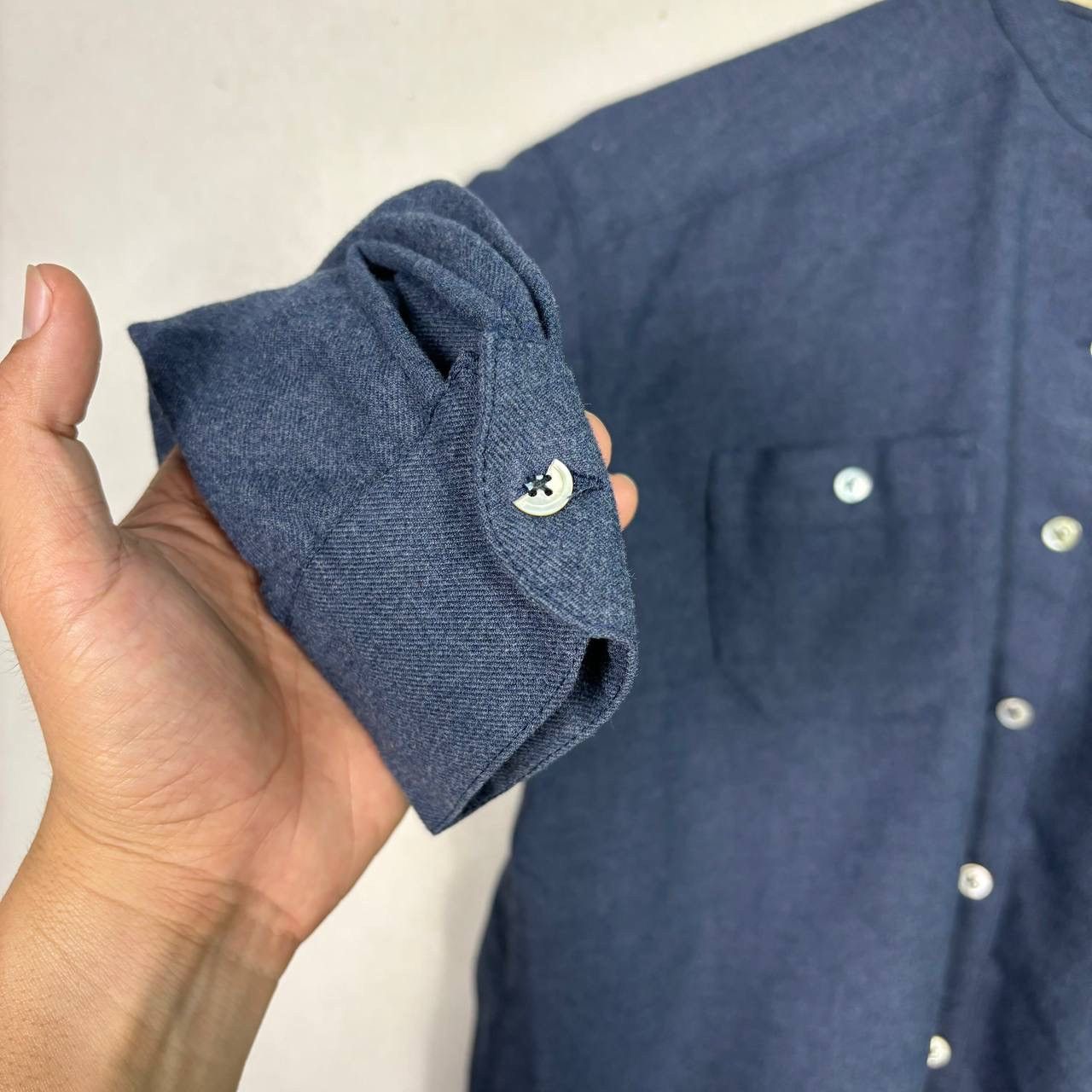 Comme des Garcons Vintage 80s Comme des Garçons Navy Wool Band Collar Shirt Size M / US 6-8 / IT 42-44 - 5 Thumbnail