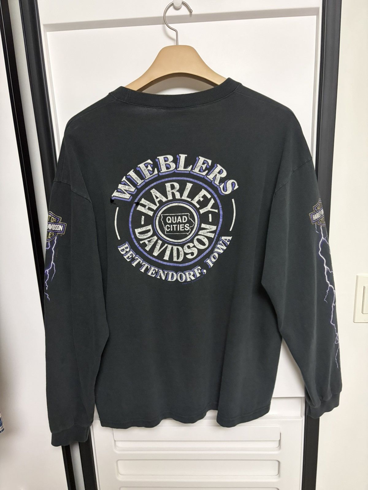 Vintage 90s vintage harley davidson lightening long sleeve Size US L / EU 52-54 / 3 - 2 Thumbnail