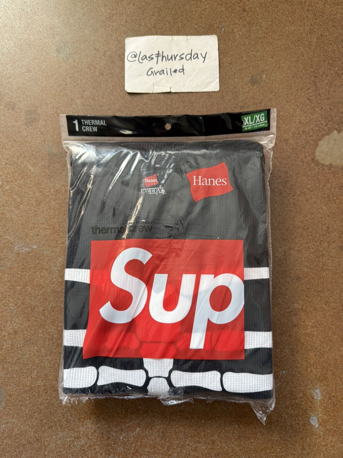 Hanes × Supreme Supreme x Hanes Bone Skeleton Thermal Black XL Size US XL / EU 56 / 4 - 2 Thumbnail