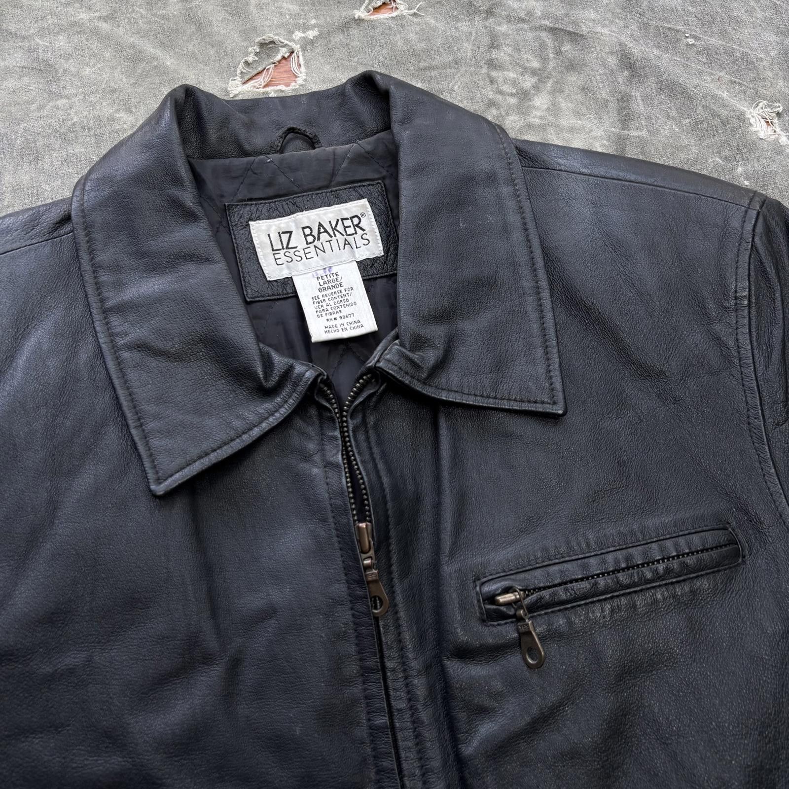 Vintage Vintage 90s Black Leather Grunge Skate Flight Bomber Jacket Size L / US 10 / IT 46 - 3 Thumbnail