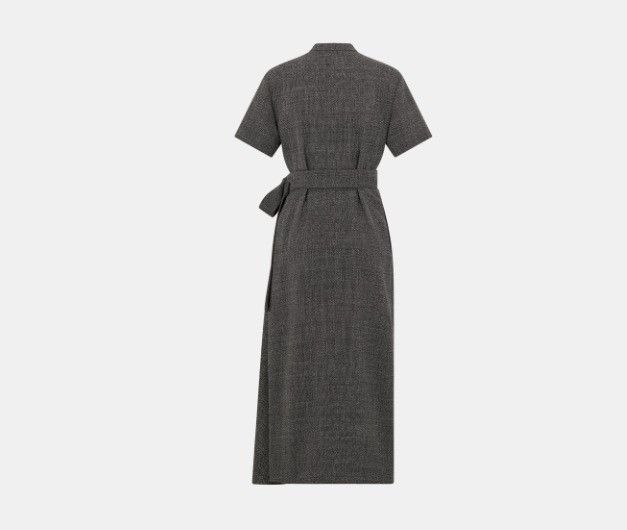 Dior o1w1db10824 Mid-Length Draped Dress in Grey Black Size XS / US 0-2 / IT 36-38 - 2 Thumbnail