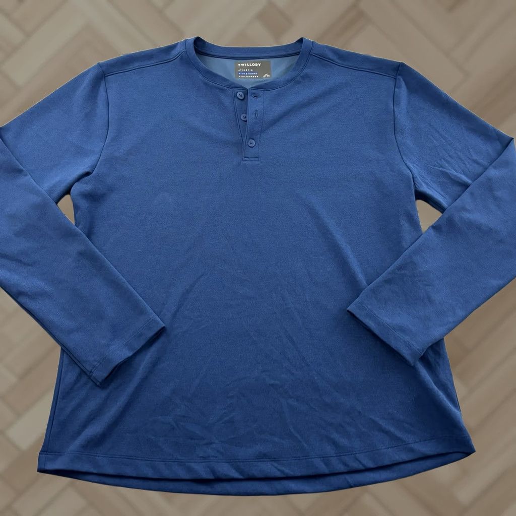 Vintage Twillory Athleisure Long Sleeve Button Up Henley Shirt XL Blue Mens Size US XL / EU 56 / 4 - 1 Thumbnail