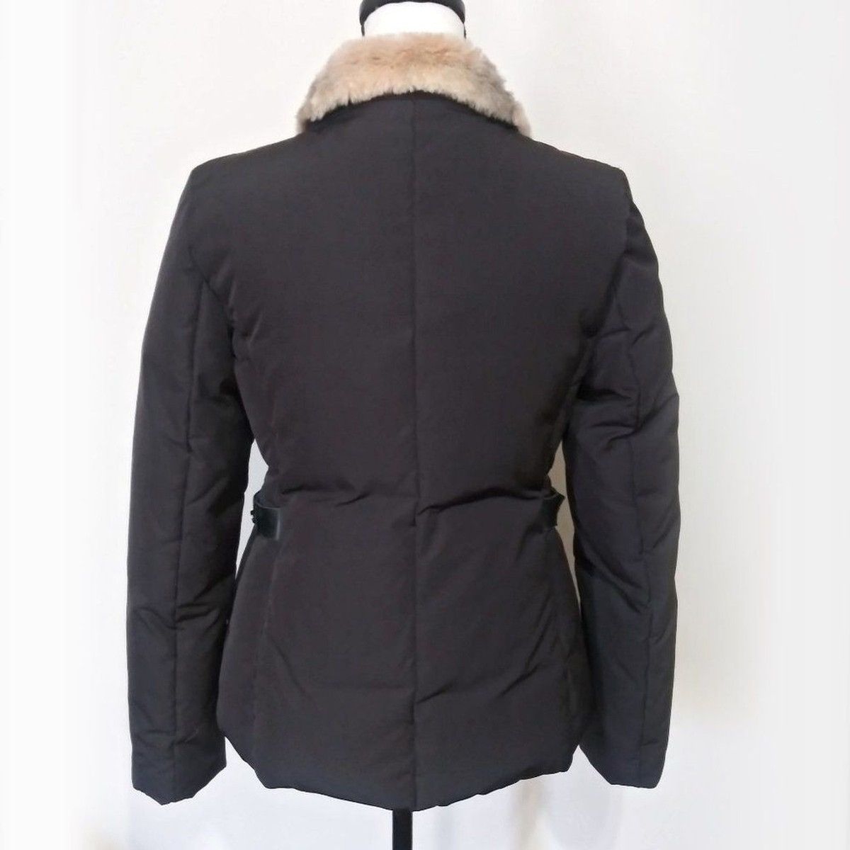 Japanese Brand Time Postmodern Funnel Neck Goose Down Puffer Faux Fur Trim Size XS / US 0-2 / IT 36-38 - 2 Thumbnail