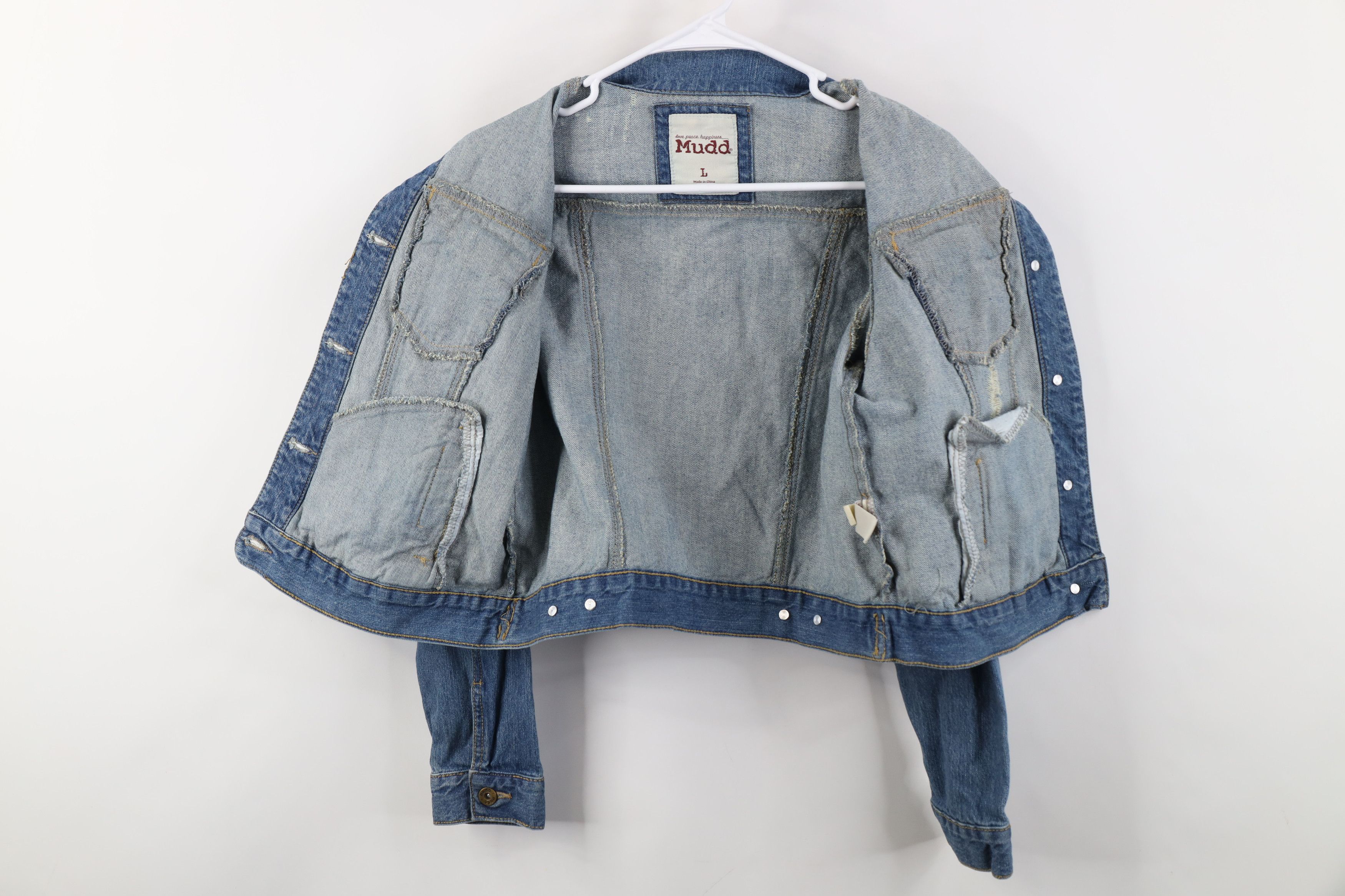 Vintage Vintage 90s Y2K MUDD Babydoll Denim Jean Trucker Jacket Blue Size L / US 10 / IT 46 - 10 Thumbnail