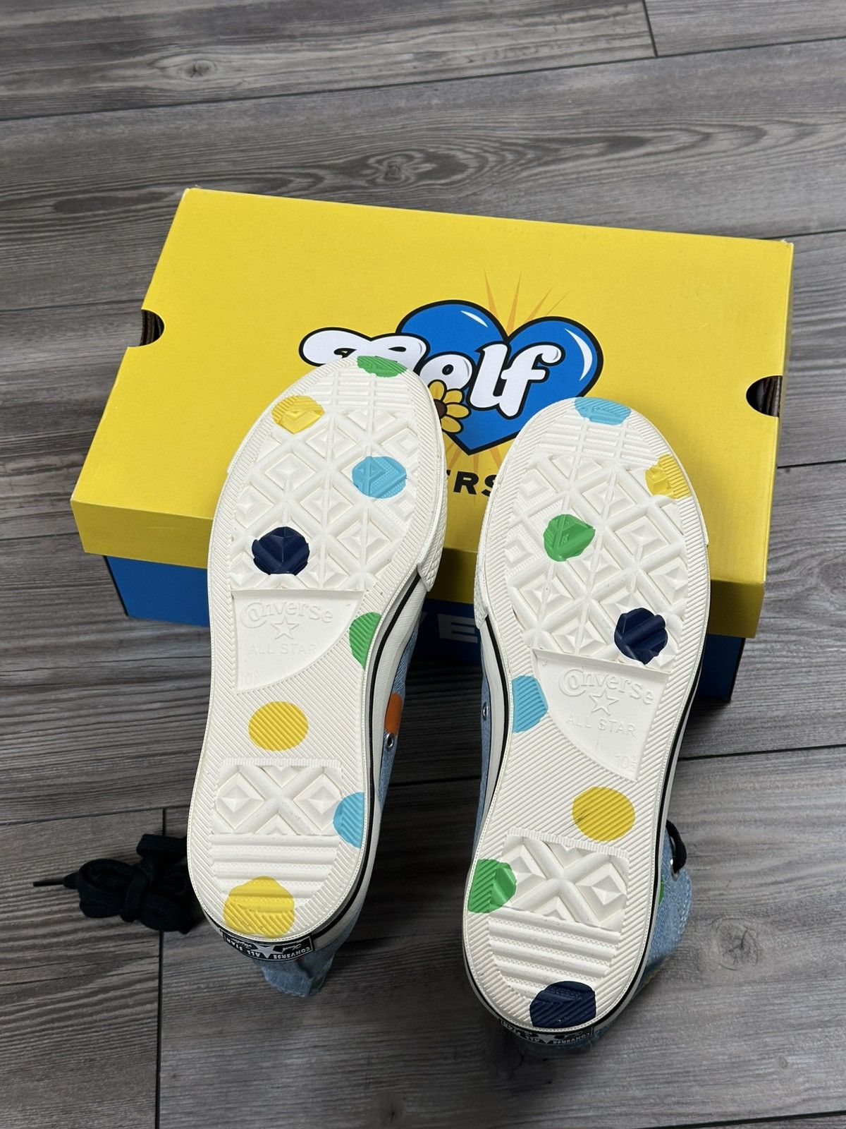 Converse × Golf le Fleur Golf Wang Converse Chuck 70 High Denim Polka Dot Size US 10.5 / EU 43-44 - 5 Thumbnail