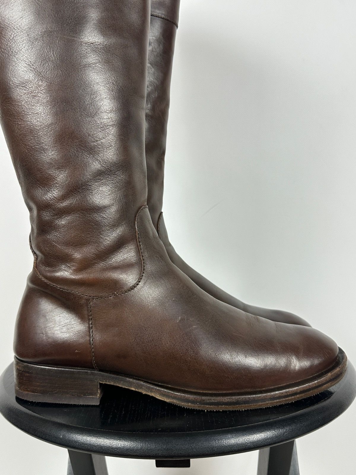 Brunello Cucinelli Brunello Cucinelli Brown Leather Riding Boots Size US 10 / IT 40 - 13 Thumbnail