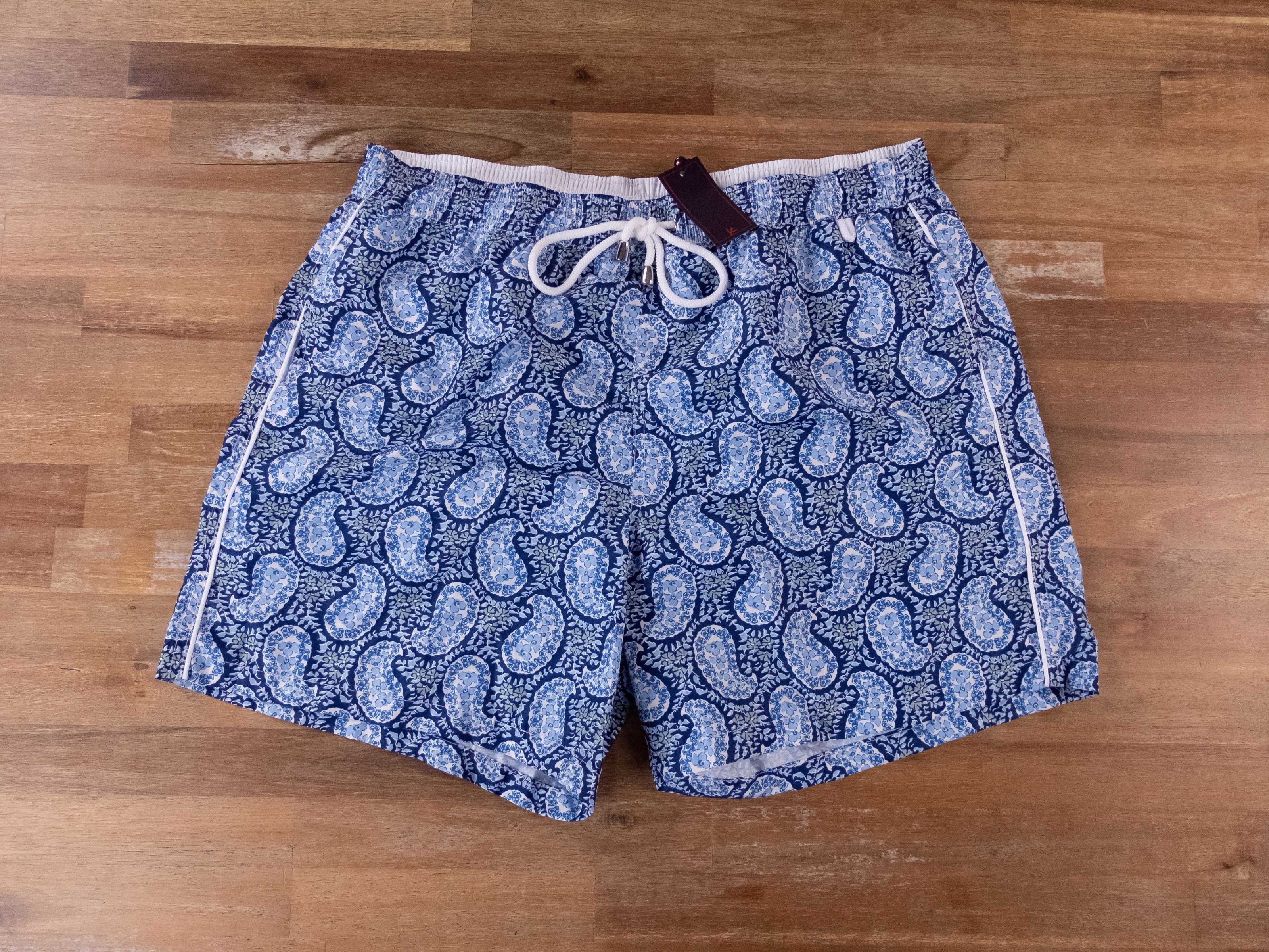 Isaia ISAIA Napoli blue white paisley swim shorts trunks XXL 2XL Size US 38 / EU 54 - 1 Thumbnail