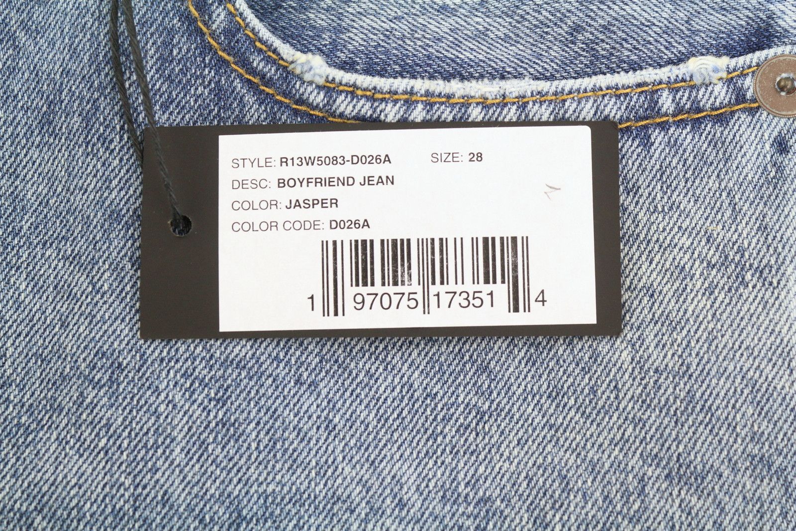 R13 BOYFRIEND 28 Jasper Whiskers Faded Zip Blue FW25 86839 Size 28" / US 6 / IT 42 - 7 Thumbnail