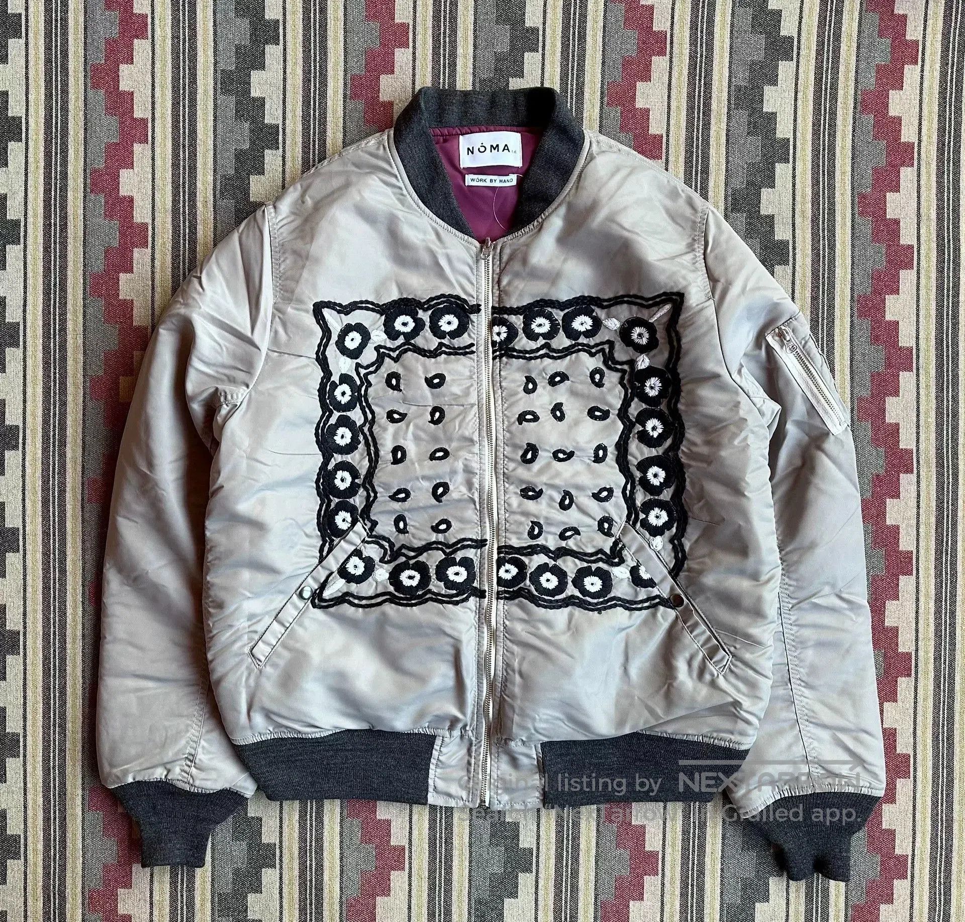 NOMA t.d hand embroidery flight jacket reversible design. Size US L / EU 52-54 / 3 - 1 Thumbnail