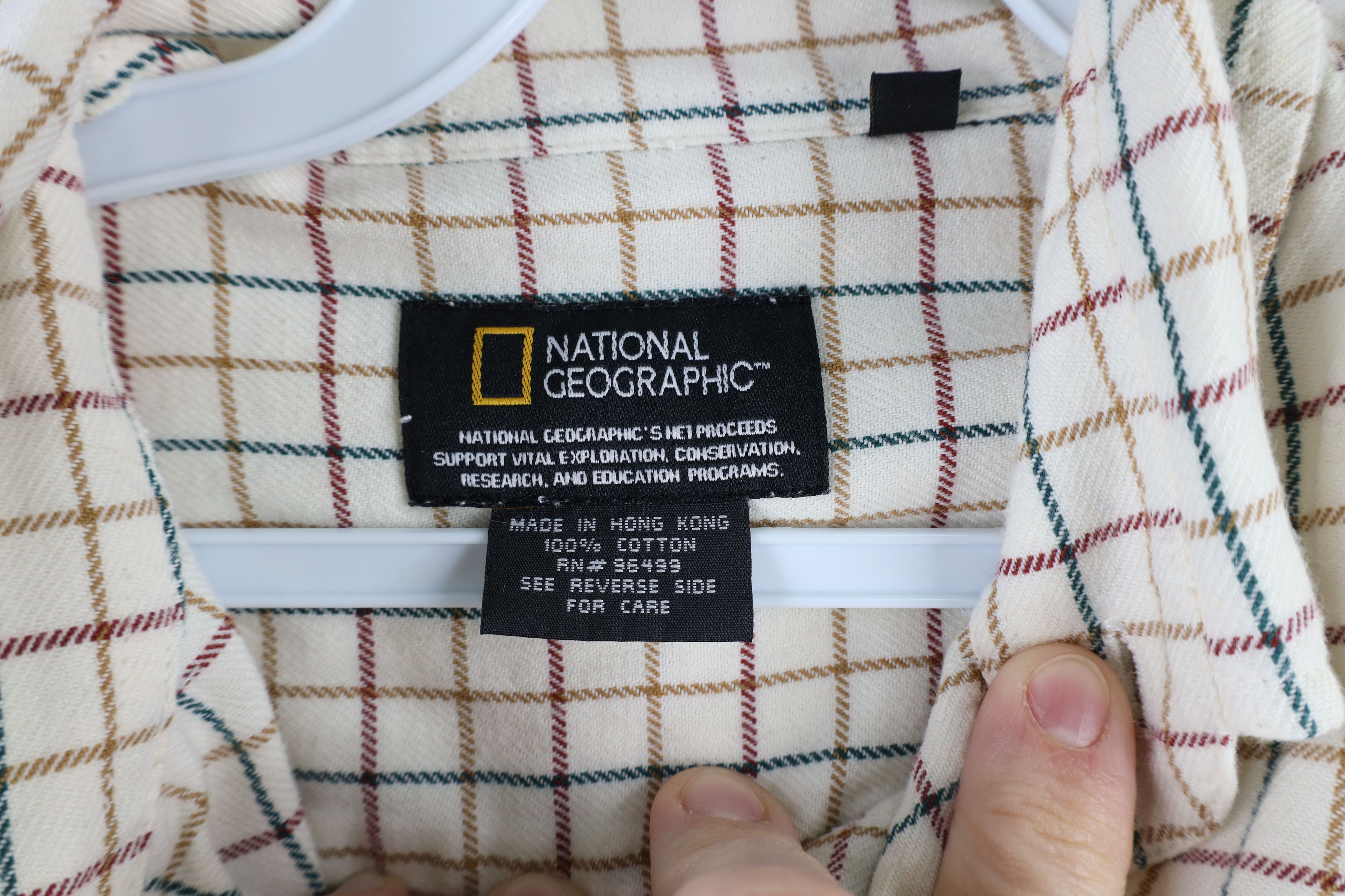 Vintage Vintage 90s National Geographic Flannel Button Shirt Plaid Size US L / EU 52-54 / 3 - 5 Thumbnail
