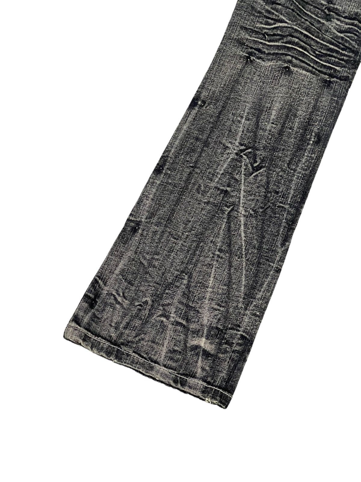 Japanese Brand Flare Jeans Black Baccara Distress Acid Wash Low Rise 8🟦0 Size US 29 - 16 Thumbnail