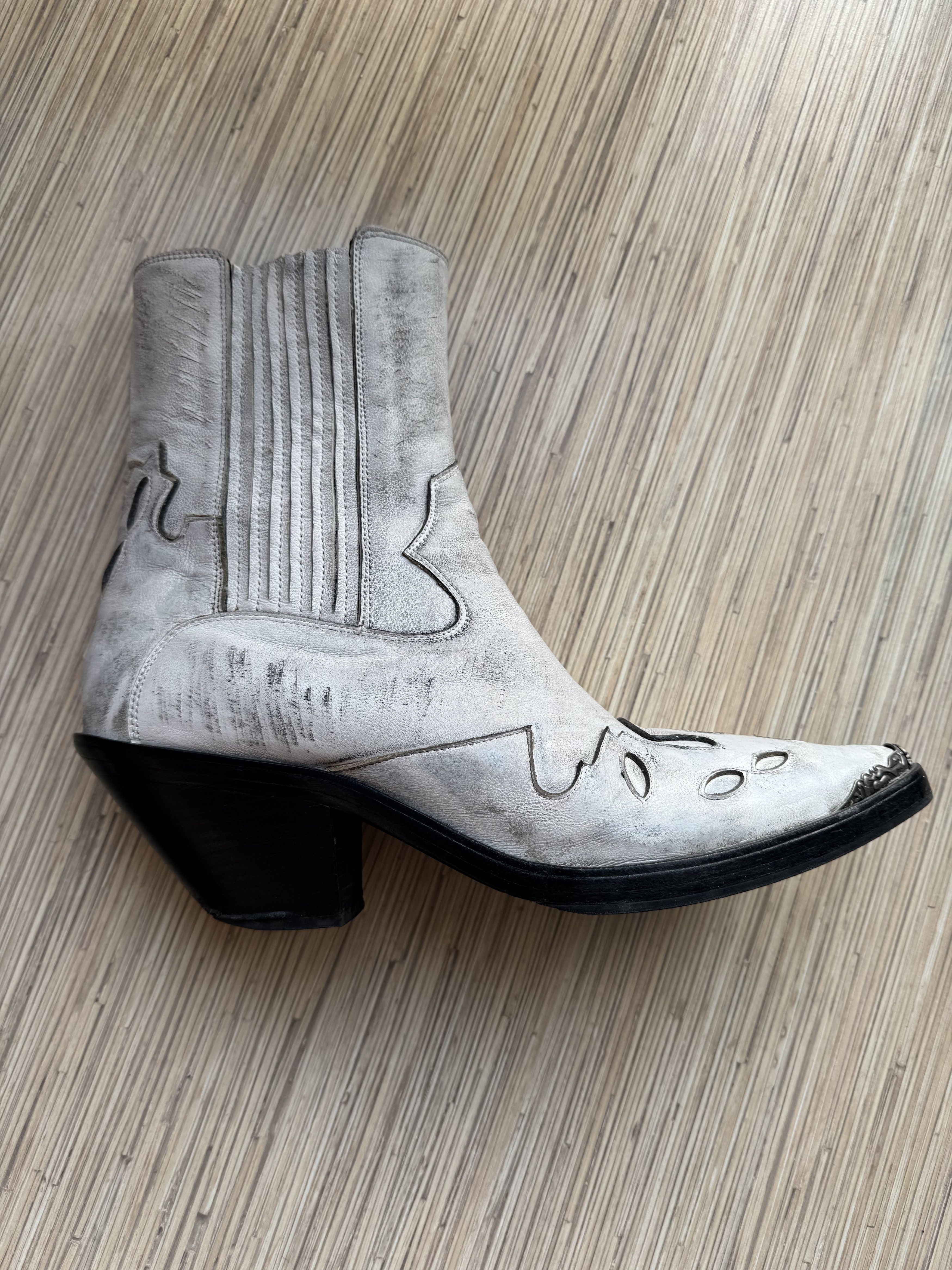 Enfants Riches Deprimes Enfants Riches Deprimes Midnight Cowboy Boots Worn Out White Size US 9 / EU 42 - 3 Thumbnail