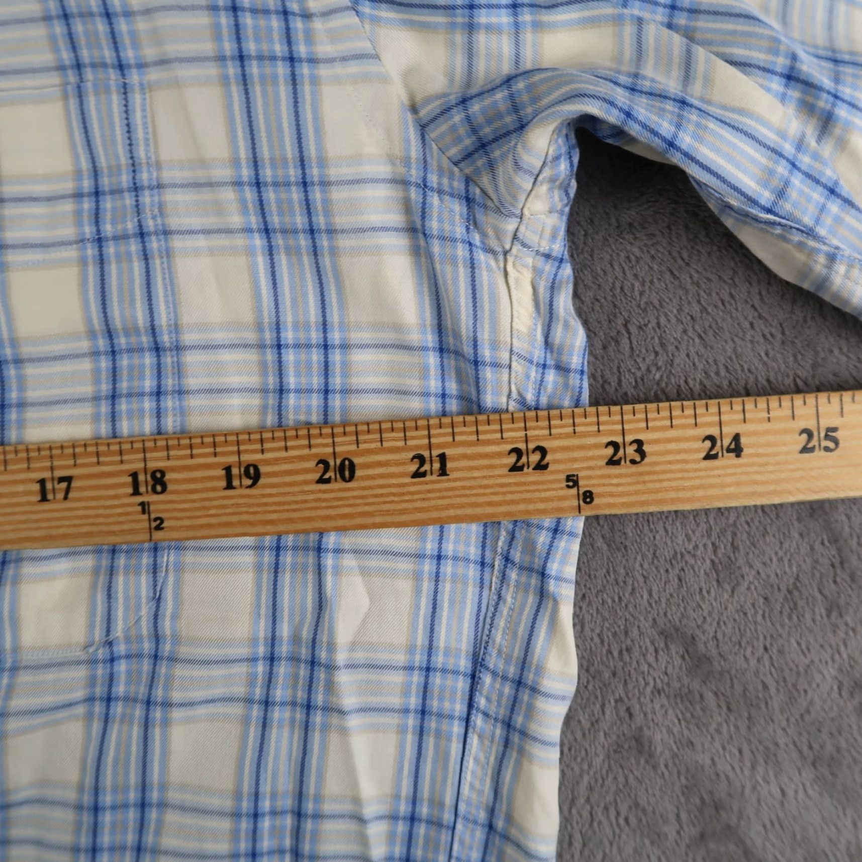 Faconnable Façonnable Men Blue Ivory Plaid Check Long Sleeve Cotton Shirt Sz S Made in USA Size US S / EU 44-46 / 1 - 5 Thumbnail