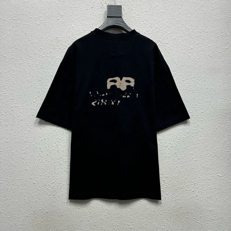 Balenciaga Balenciaga Black Double B Graffiti Short Sleeve T-Shirt Size US M / EU 48-50 / 2 - 2 Thumbnail