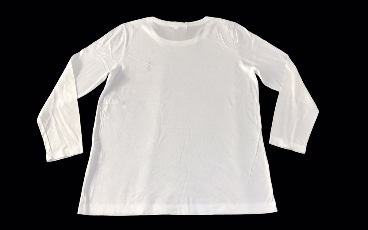 Designer 90s Yves Saint Laurent White Plain Inner Longsleeve Tee Size US M / EU 48-50 / 2 - 2 Thumbnail