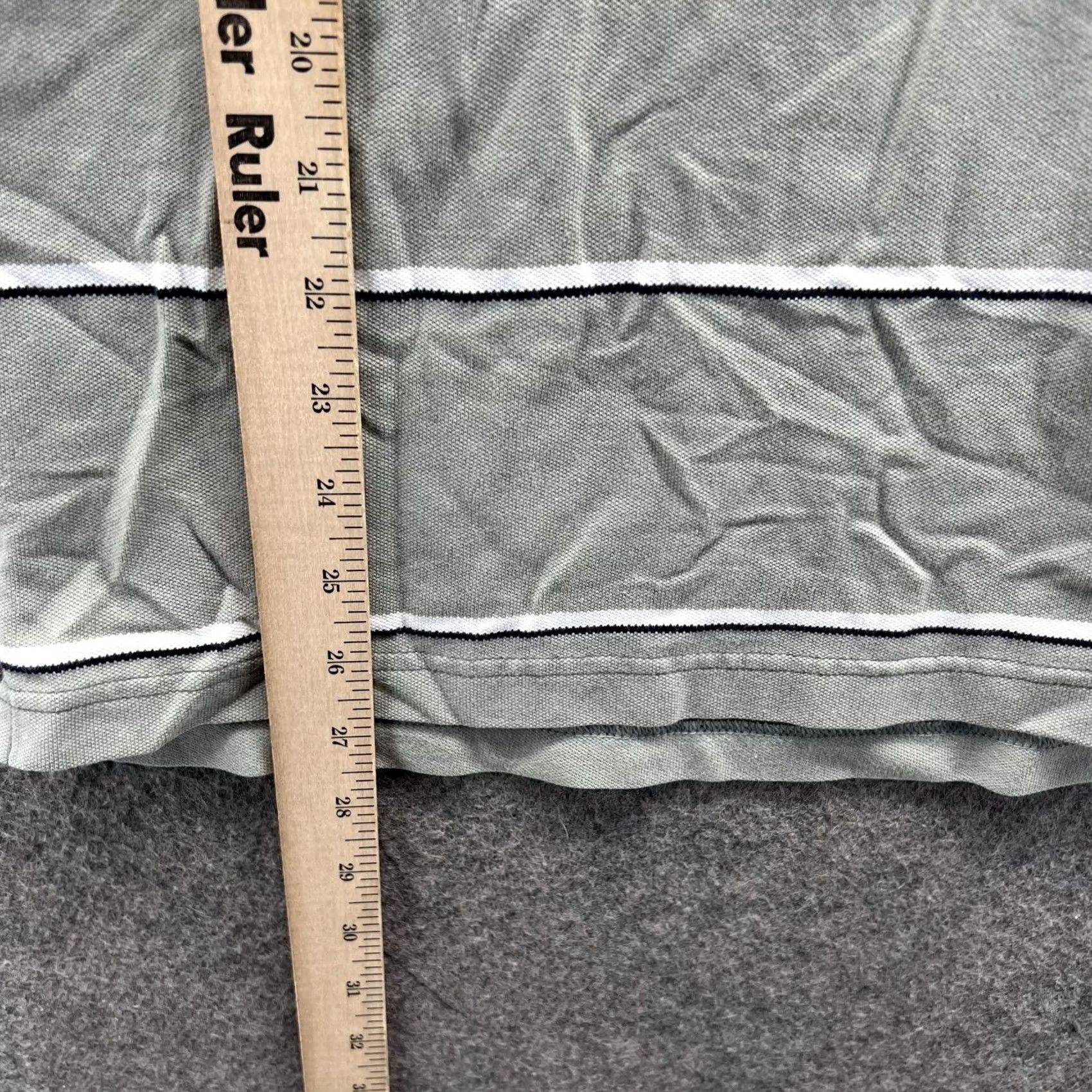 Banana Republic VINTAGE Banana Republic Polo Shirt Men Medium Adult Gray White Striped Logo Cotton Size US M / EU 48-50 / 2 - 5 Thumbnail