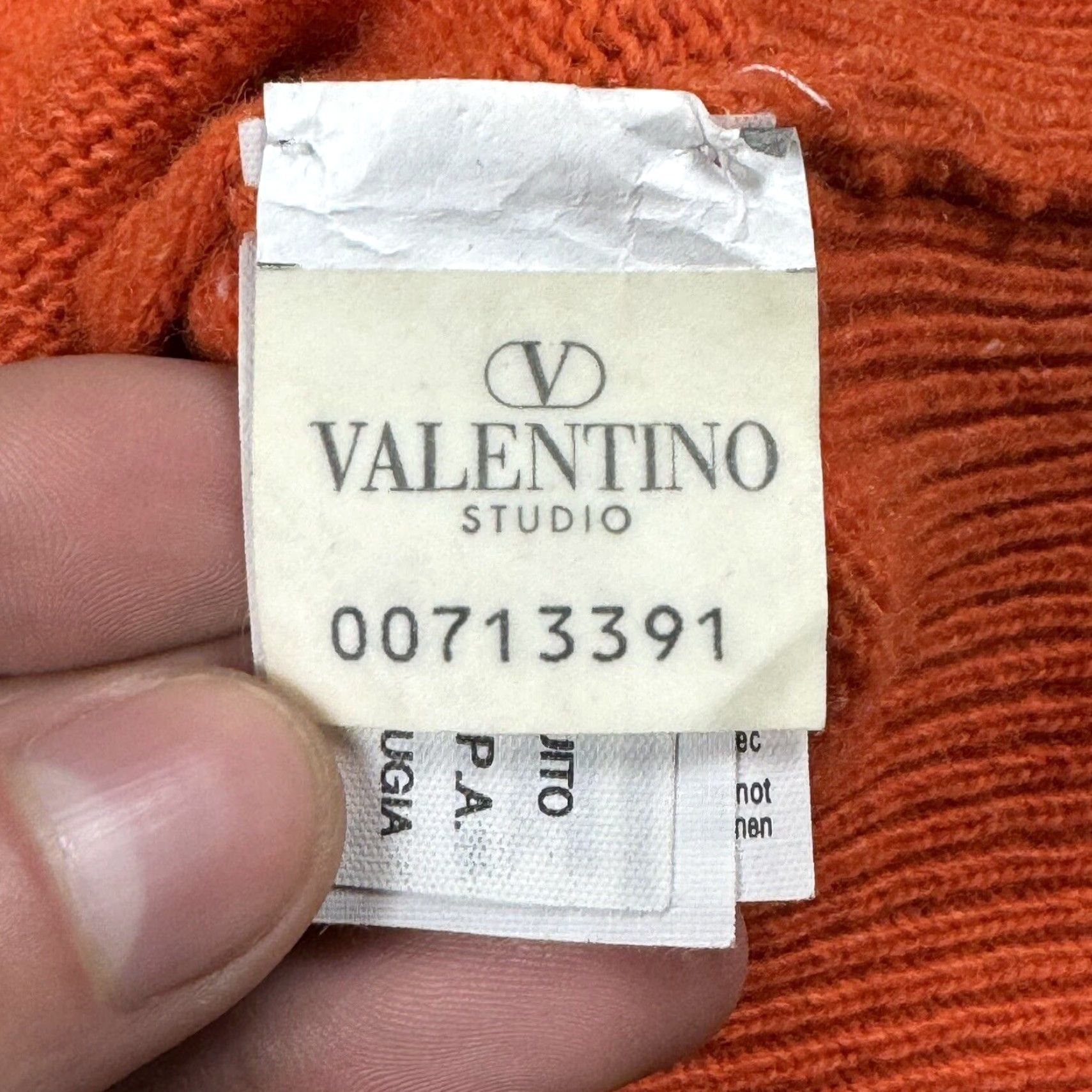 Valentino VINTAGE VALENTINO CREWNECK SWEATER 100% WOOL ORANGE MENS 2XL RARE Size US XXL / EU 58 / 5 - 7 Thumbnail